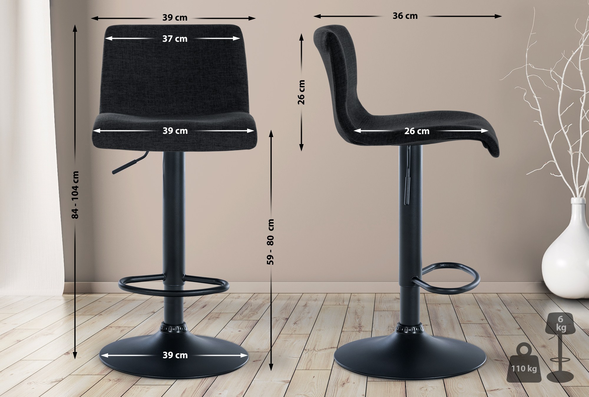 Set di 2 sgabelli Branford
