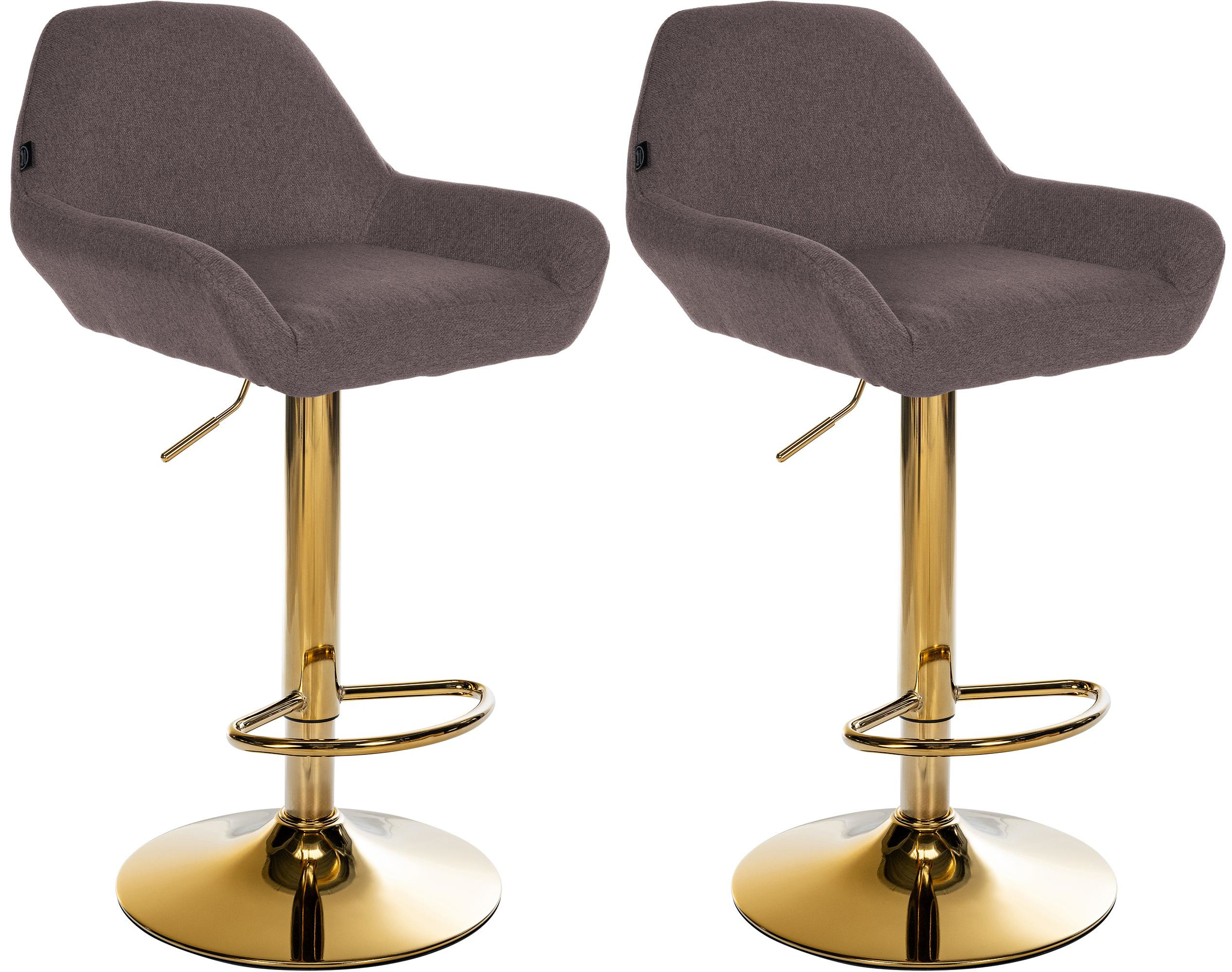 Set di 2 sgabelli da bar in tessuto Braga Gold