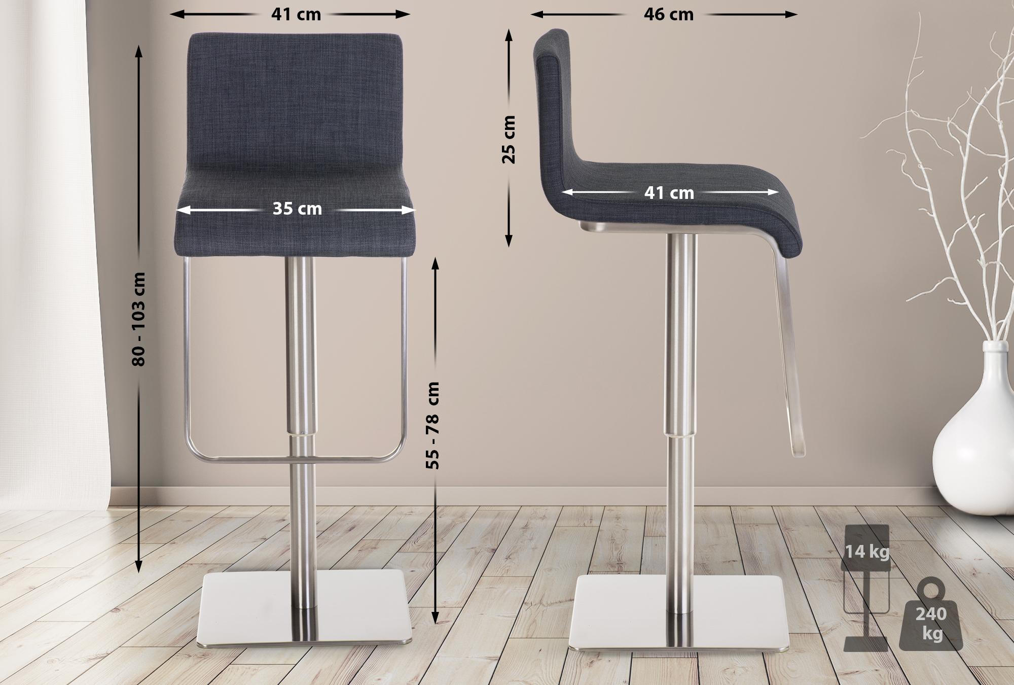 Set di 2 sgabelli da bar Limon rivestimento in tessuto
