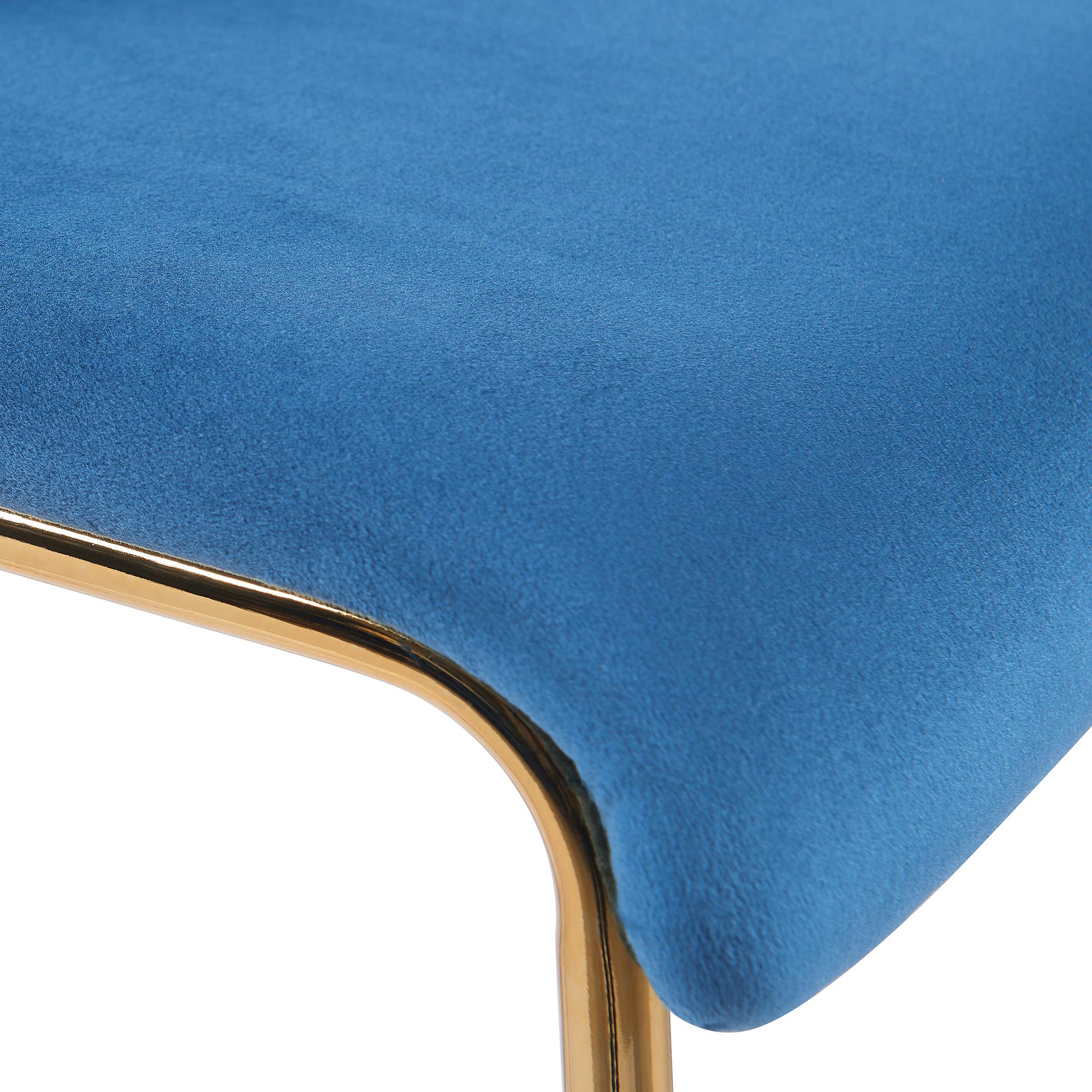 Sgabello da bar Hoover in velluto con struttura a quattro gambe oro