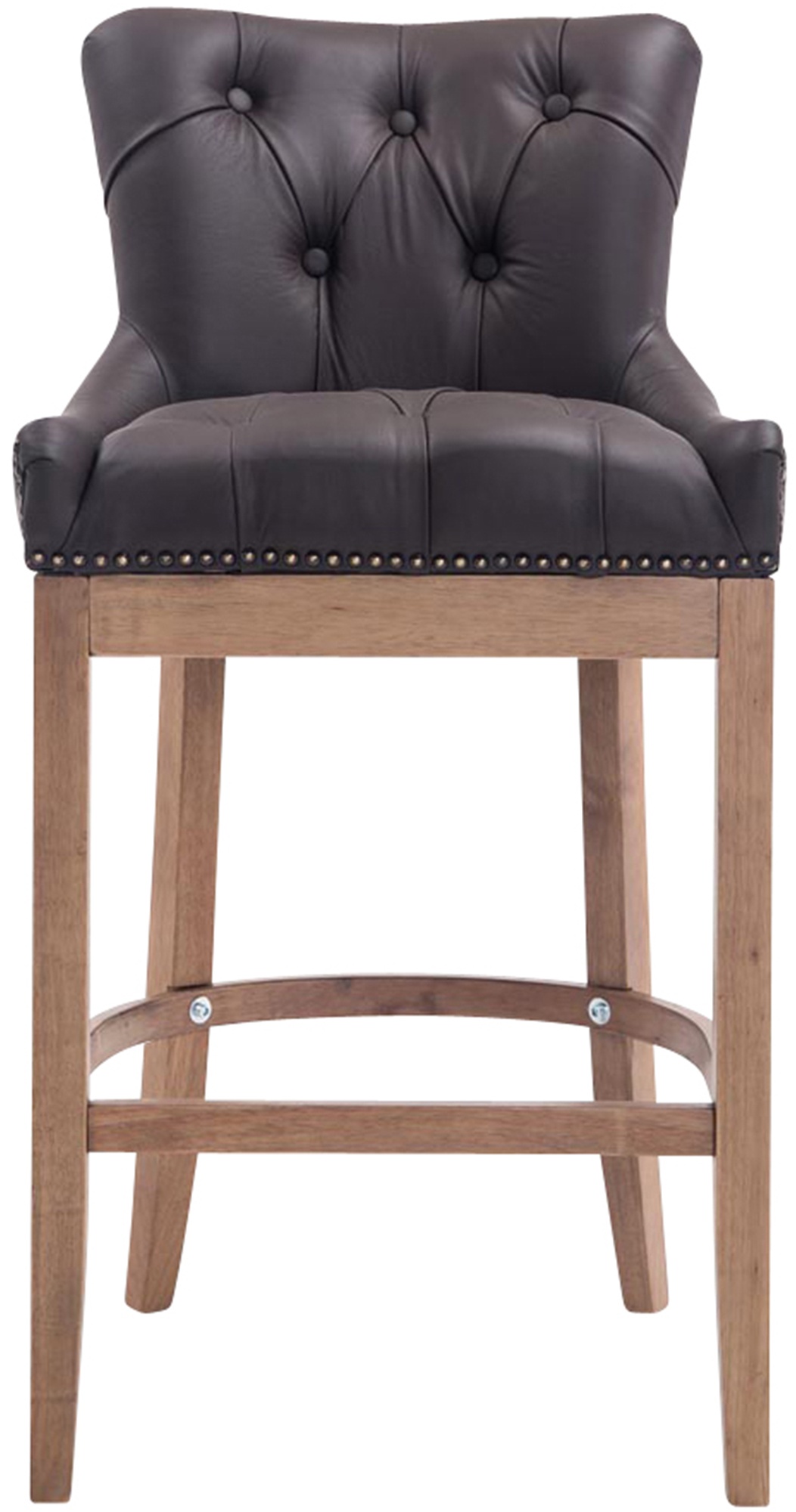 Sgabello Lakewood vera pelle antico-chiaro