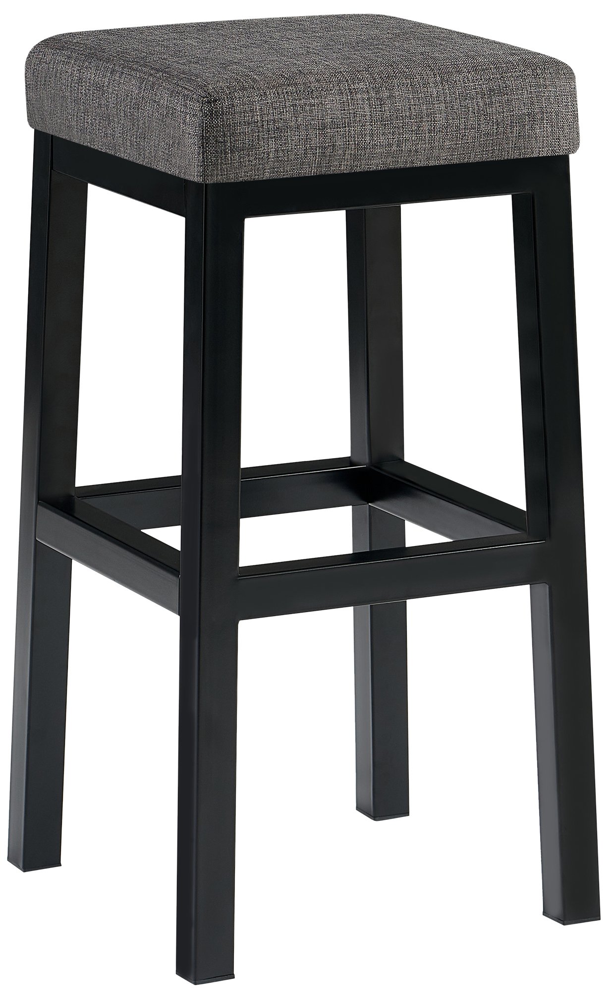 Sgabello Taylor Rivestimento in tessuto Altezza seduta 78 cm Struttura in metallo nero