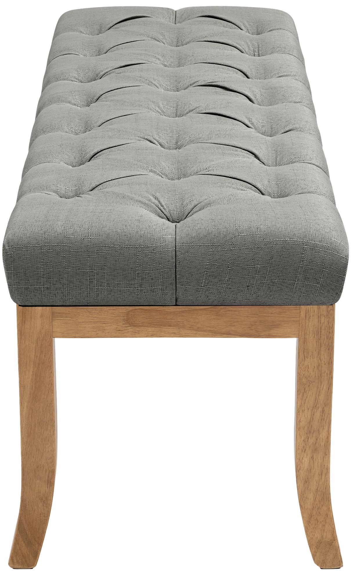 Panca Ramses in tessuto con struttura in legno chiaro