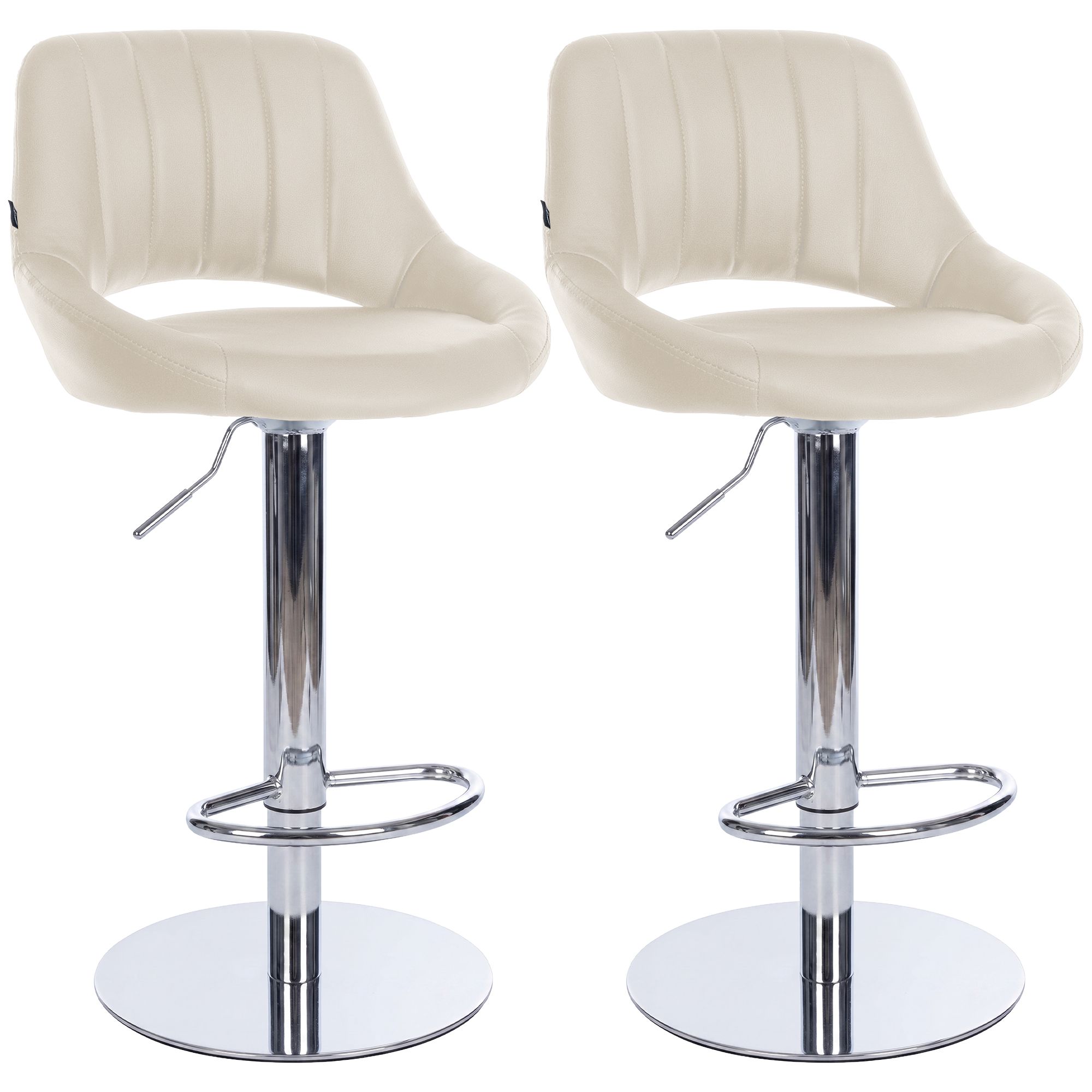 Set di 2 sgabelli da bar Milet cromati con base extra pesante