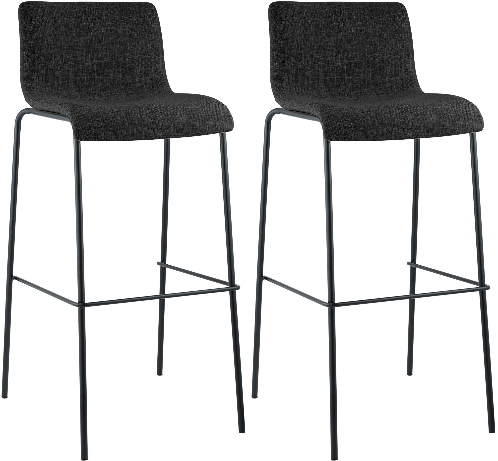 Set da 2 sgabelli da bar Hover in tessuto con base a 4 gambe