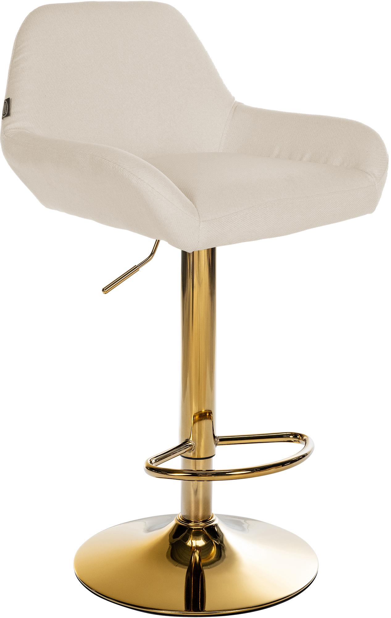 Sgabello da bar in tessuto Braga Gold