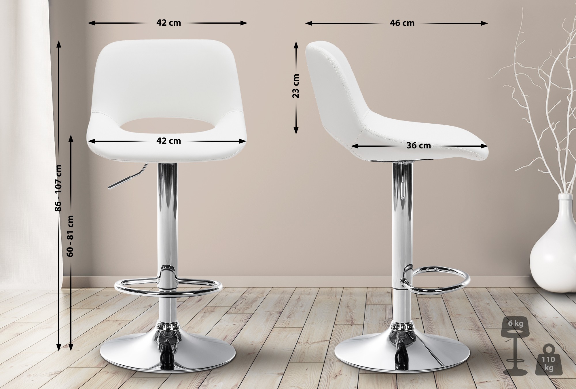 Set di 2 sgabelli da bar Camden in similpelle
