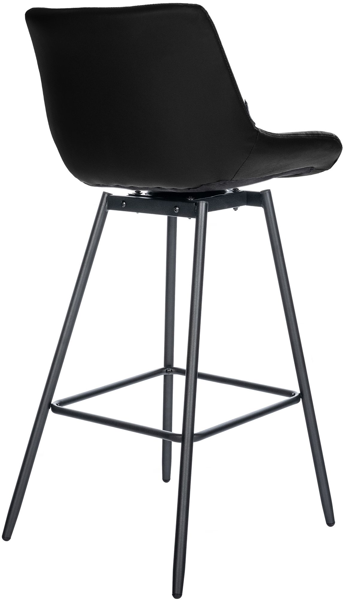 Sgabello da bar Weston girevole 180° con schienale e seduta imbottita, struttura in metallo