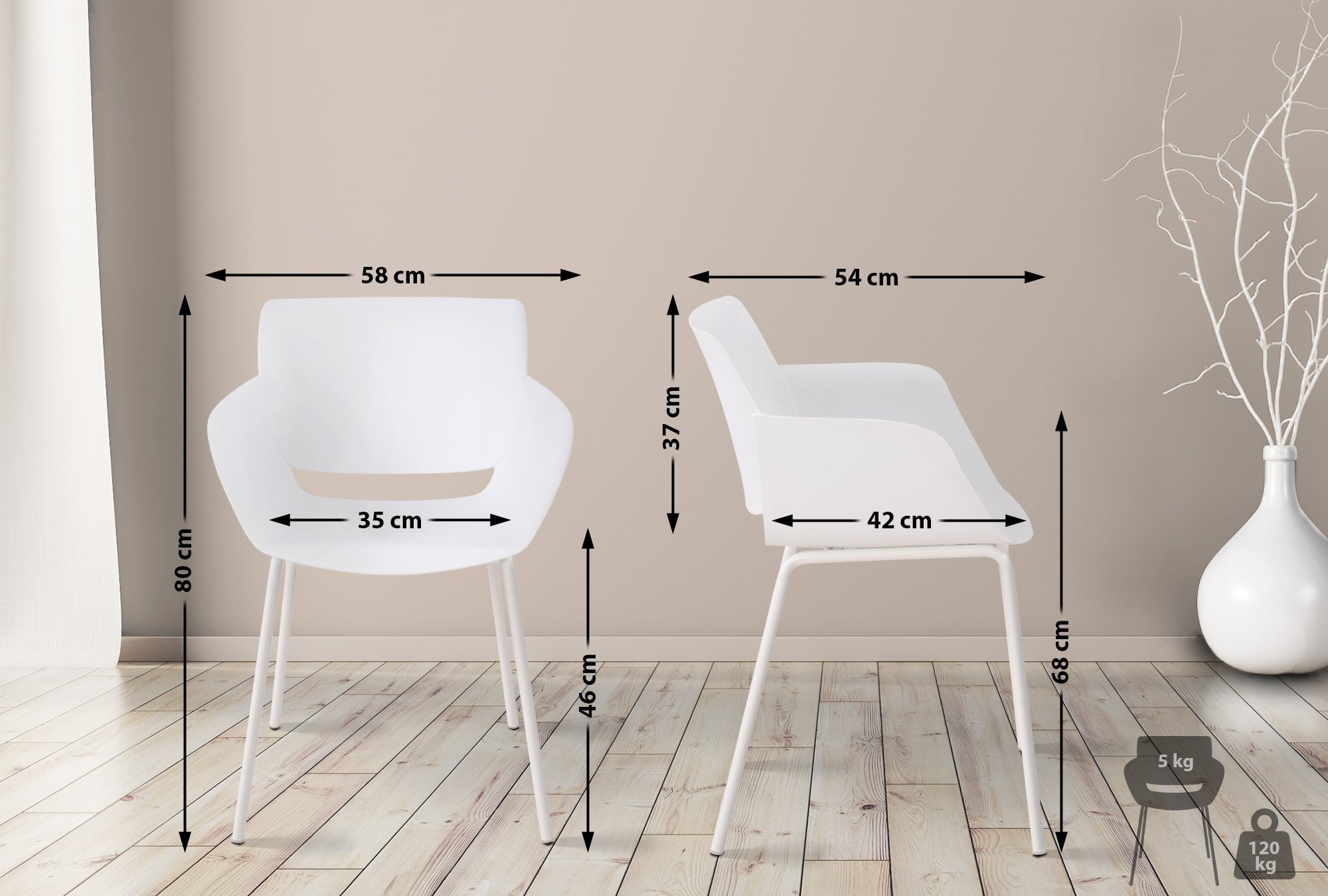 Set di 2 Sedie da Giardino Alpena