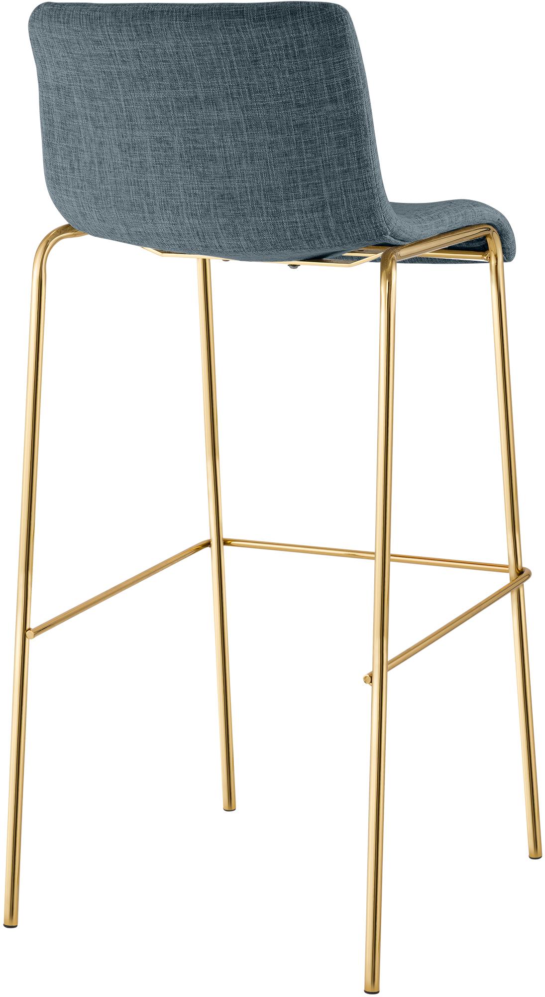 Sgabello Bar Hover Tessuto Base a Quattro Gambe Effetto Oro