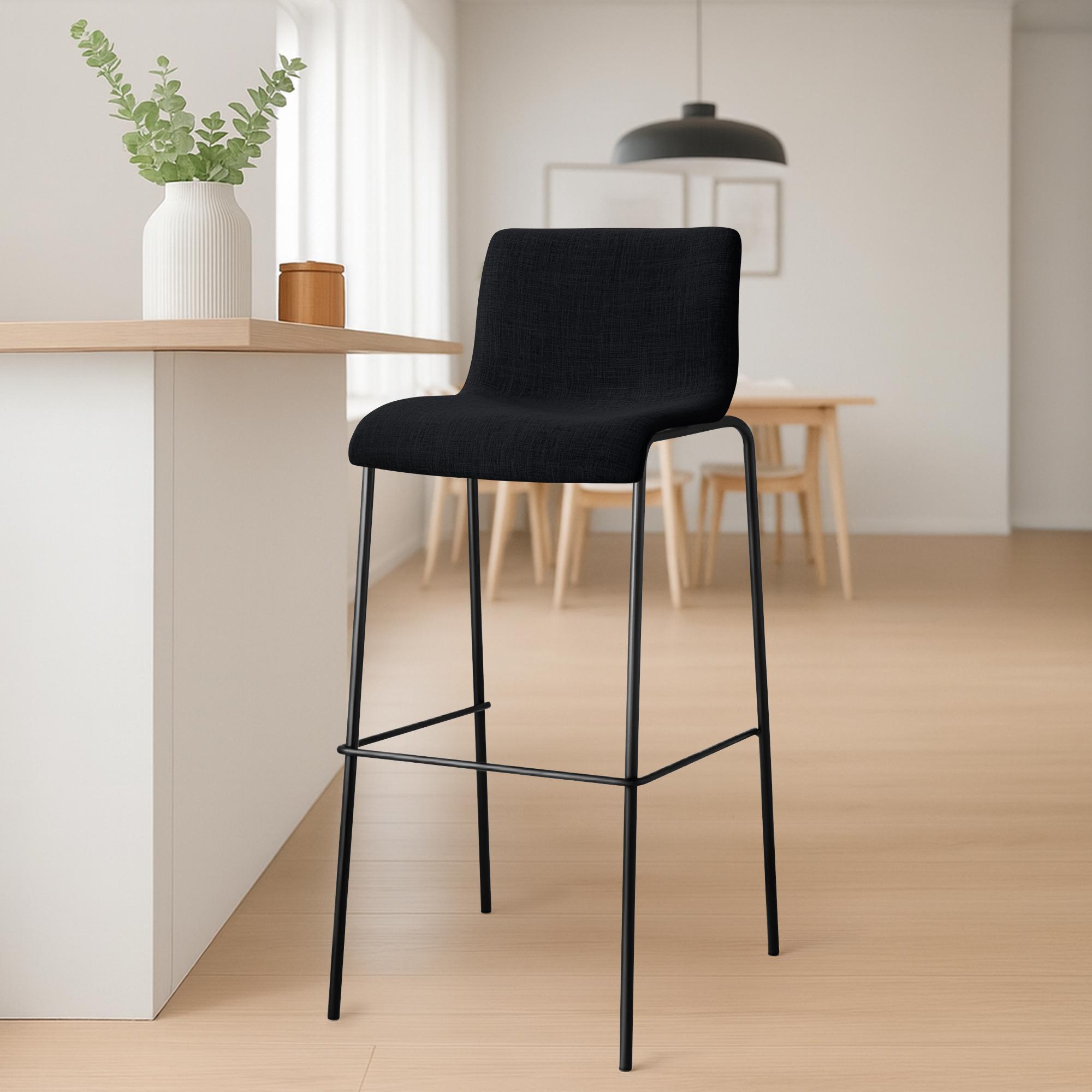 Set da 2 sgabelli da bar Hover in tessuto con base a 4 gambe