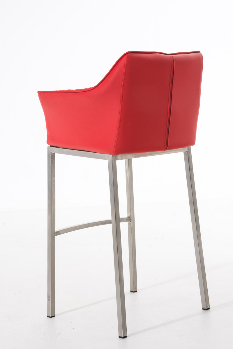 Sgabello da Bar Damaso in Similpelle con Base a Quattro Gambe