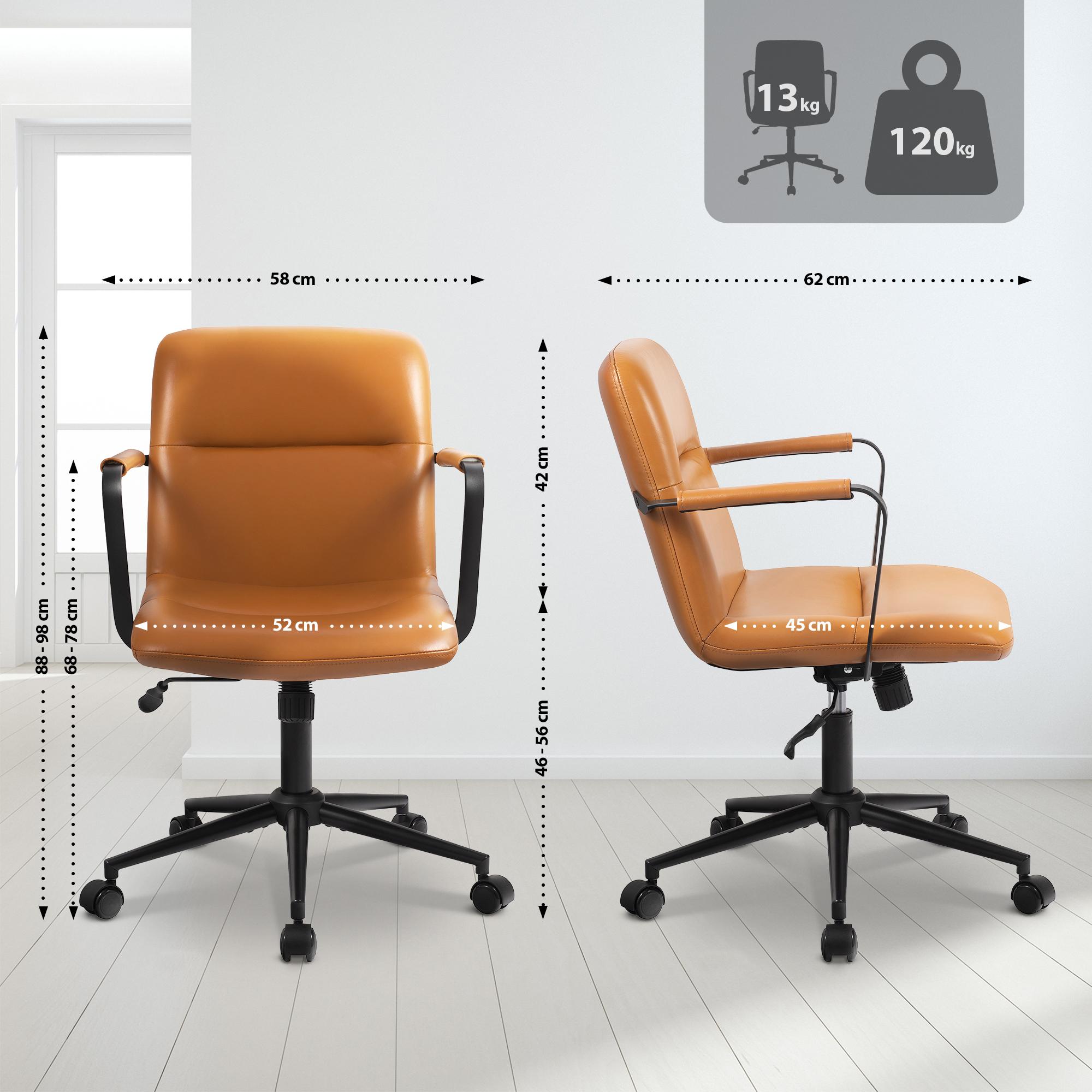 Sedia da ufficio Hilda in vera pelle