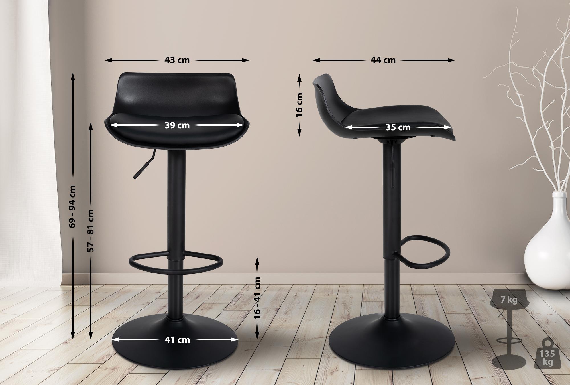 Set di 2 sgabelli da bar Aveiro in similpelle