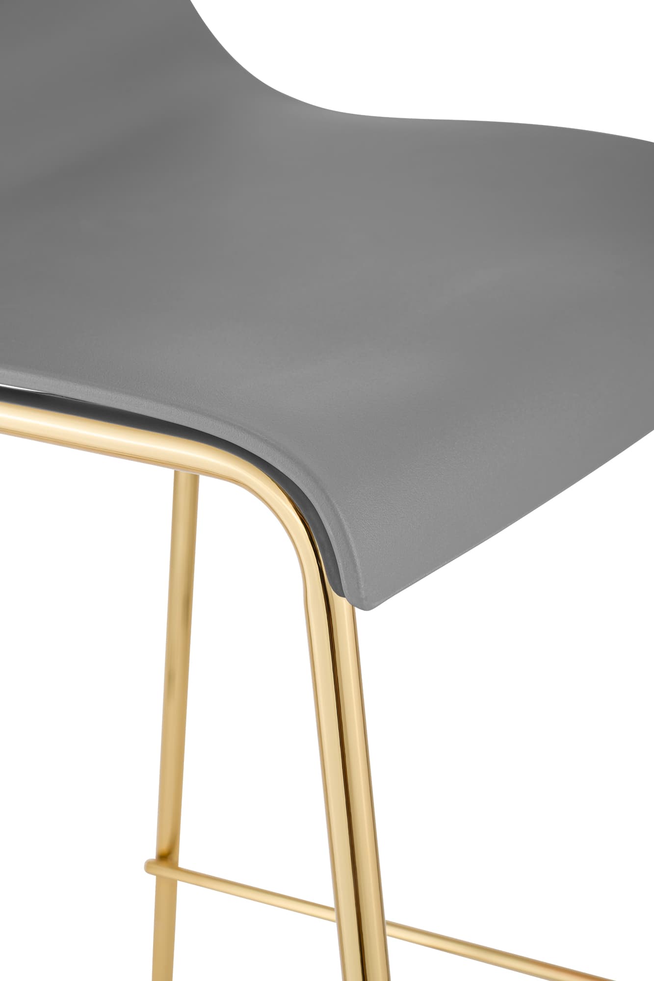 Sgabello da Bar Hover in Plastica, Telaio a Quattro Gambe in Oro