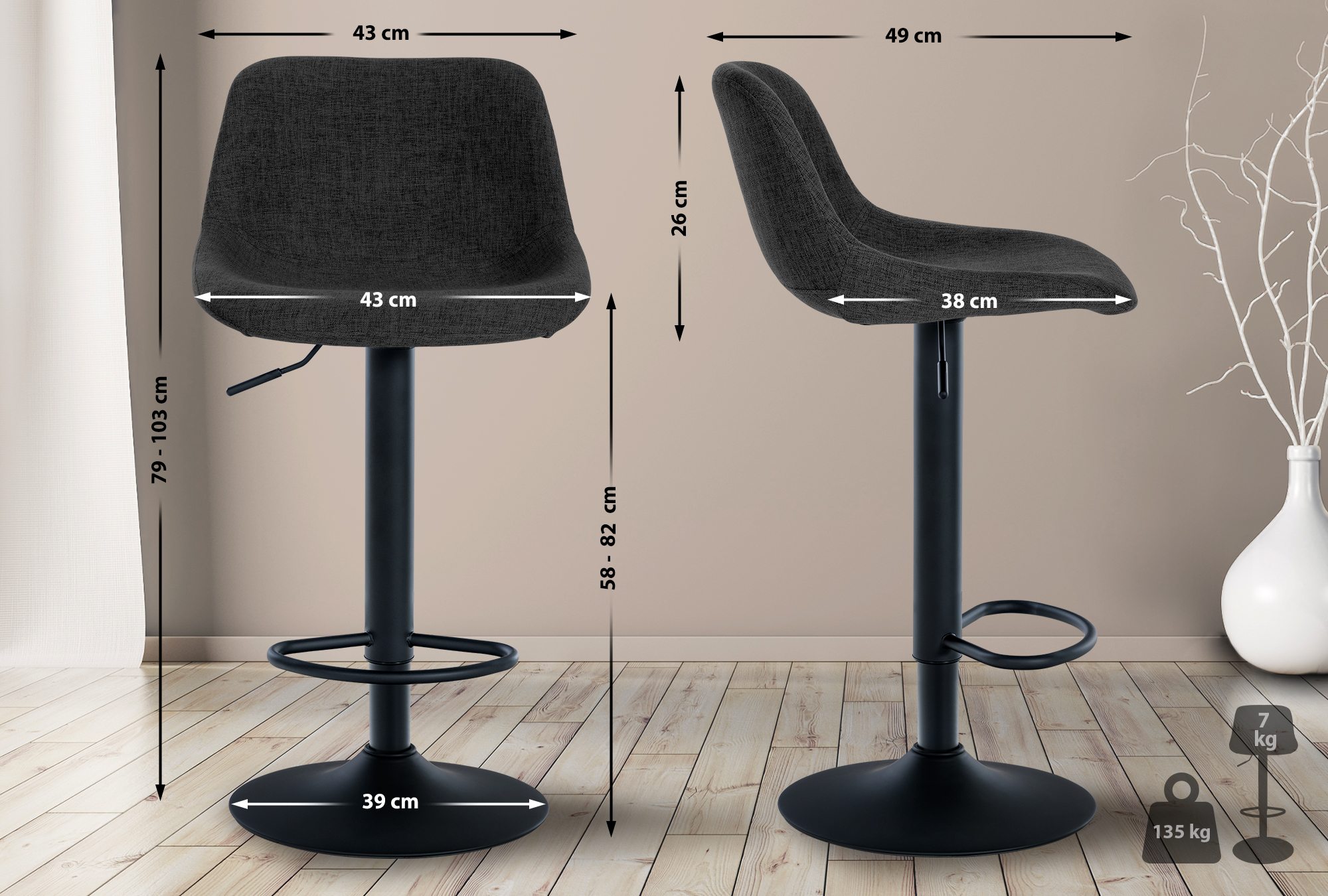 Sgabello da bar 2er Loft