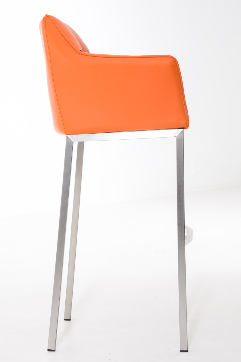 Sgabello da Bar Damaso in Similpelle con Base a Quattro Gambe