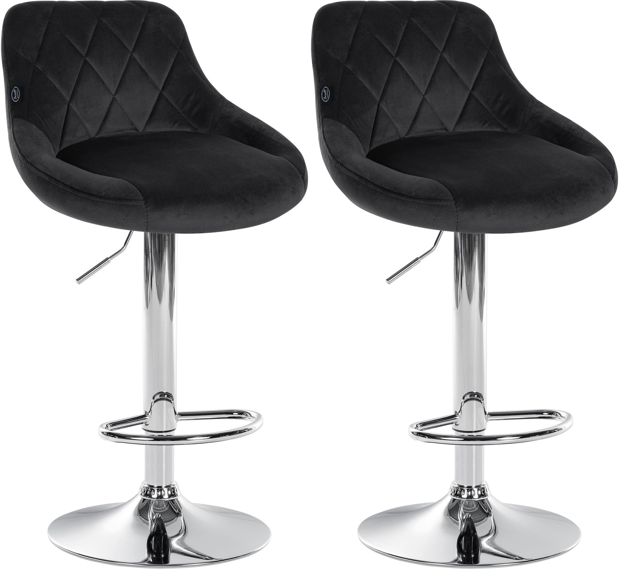 Set di 2 sgabelli da bar Lazio Velvet