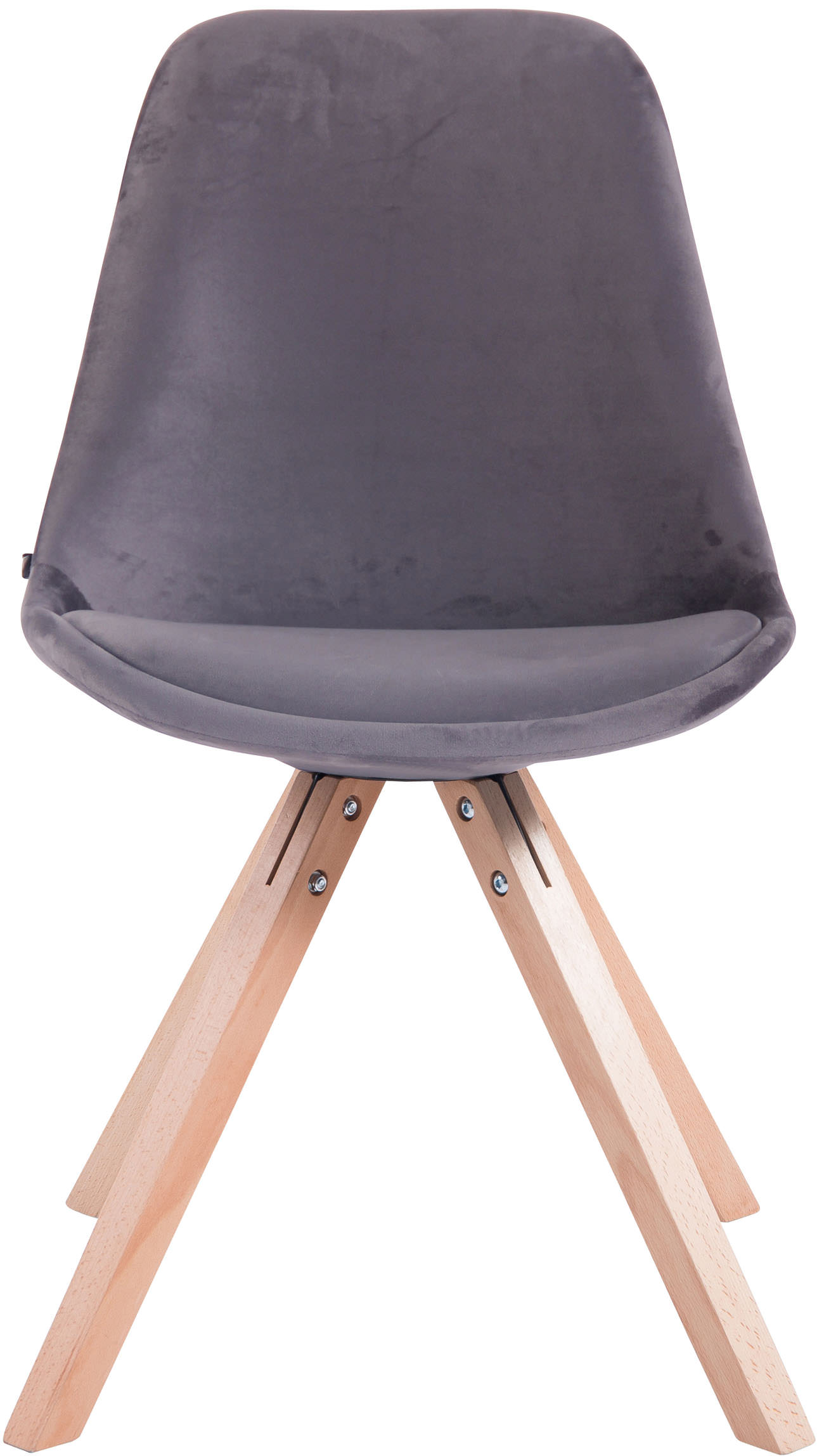 Sedia Toulouse in velluto gambe quadrate
