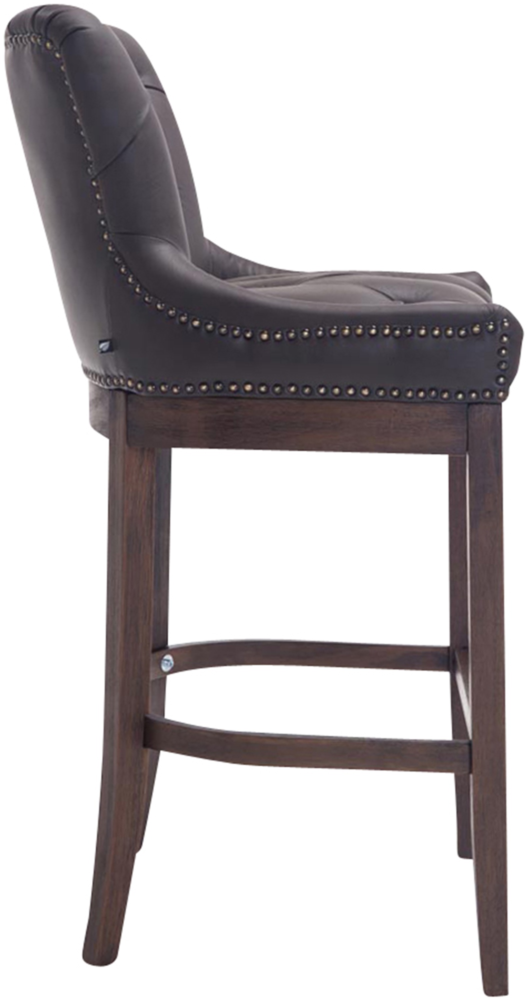 Sgabello Lakewood vera pelle antico-scuro