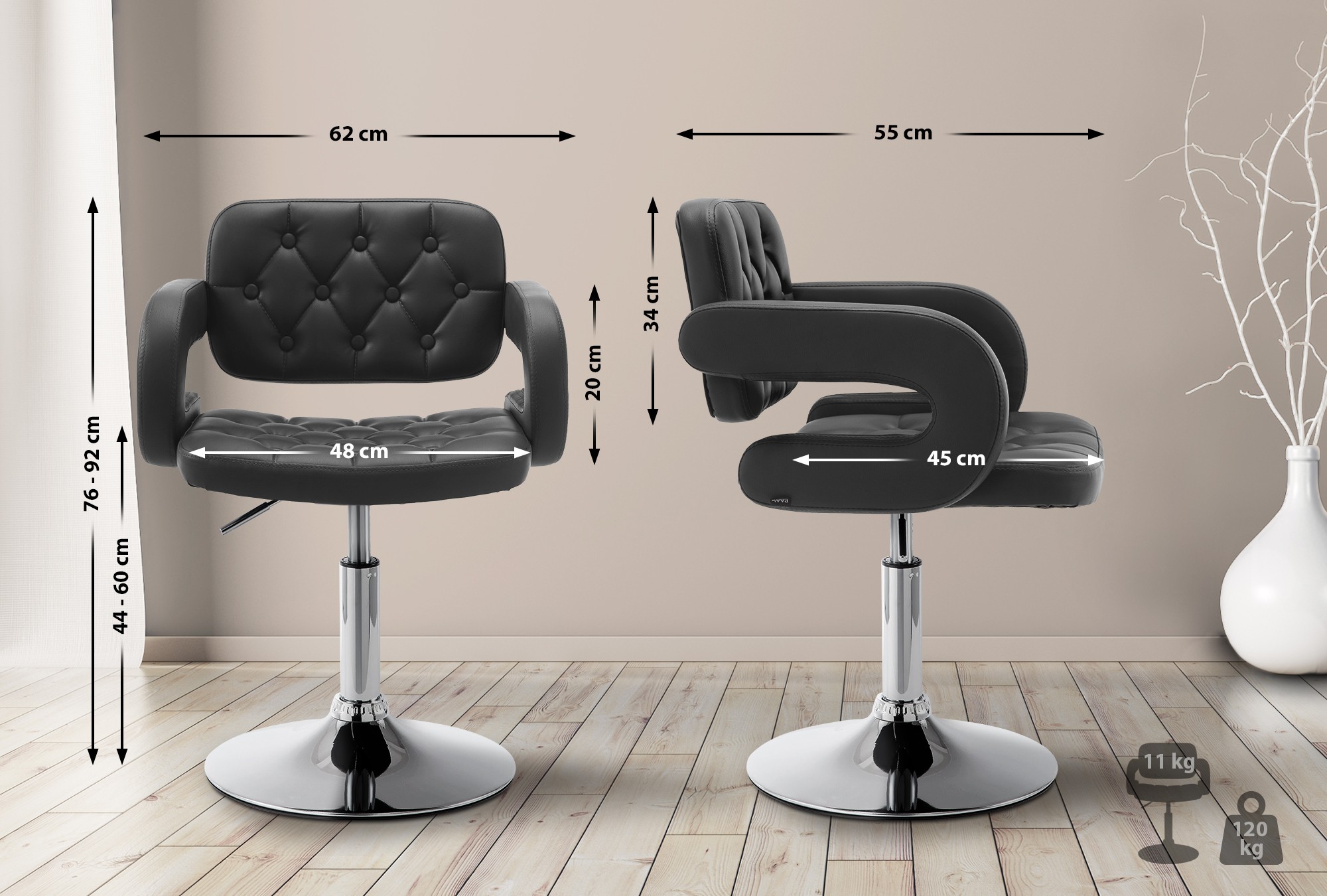 Sedia lounge Dublin in similpelle