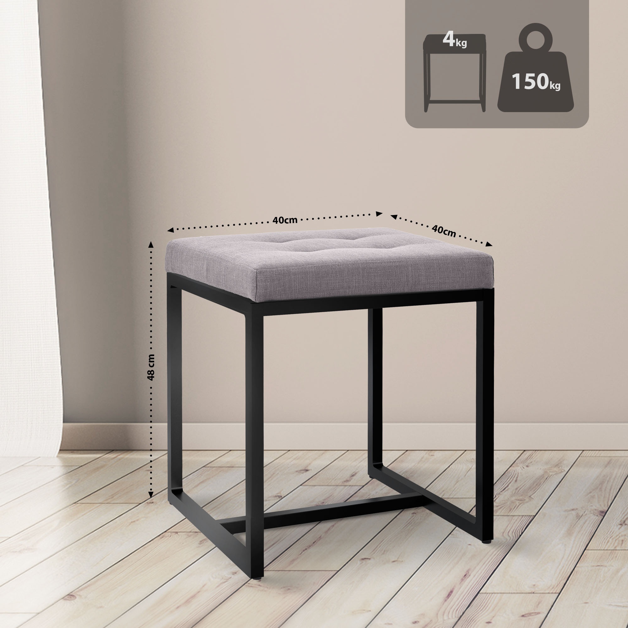 Sgabello Barci con struttura nera