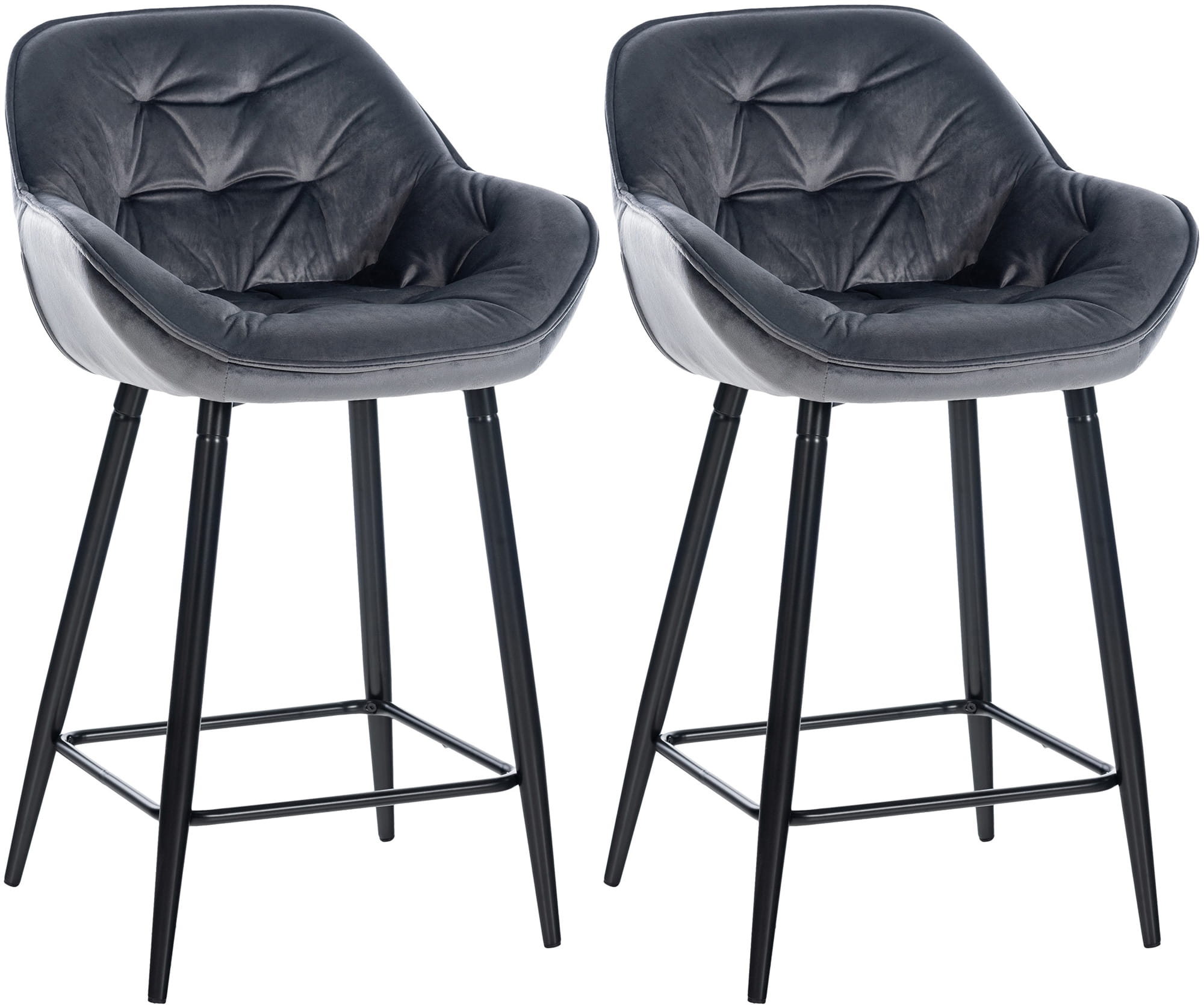 Set di 2 sgabelli da bar Gibson in velluto con altezza seduta 76 cm