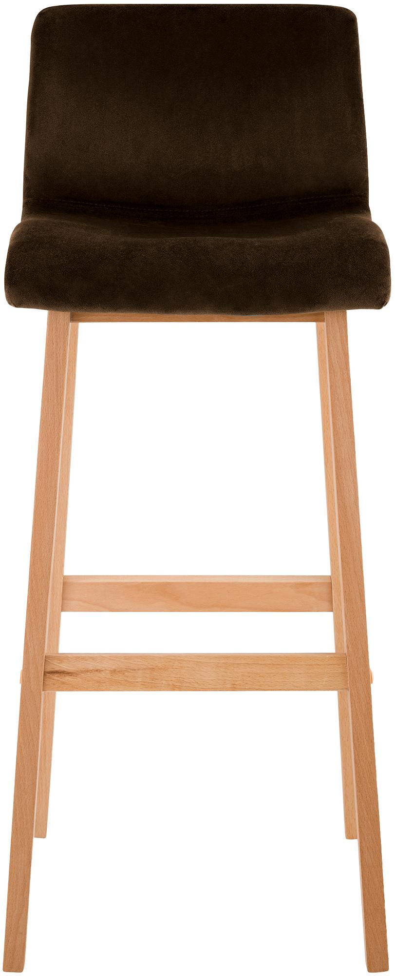 Sgabello Bar Hover Velluto Base a Quattro Gambe Natura