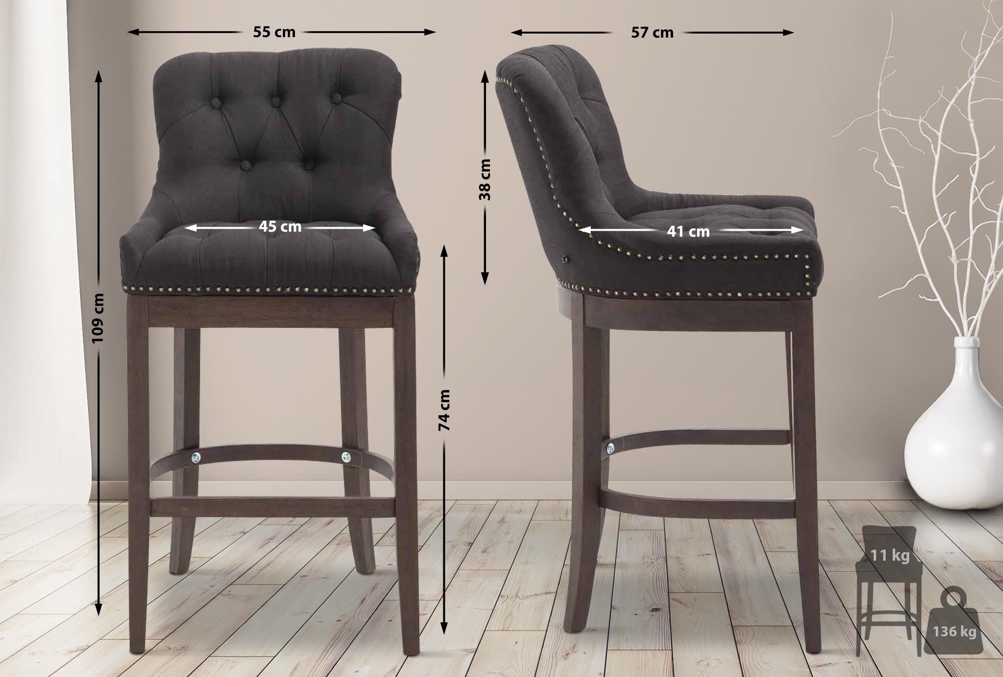 Sgabello Lakewood stoffa antico-scuro