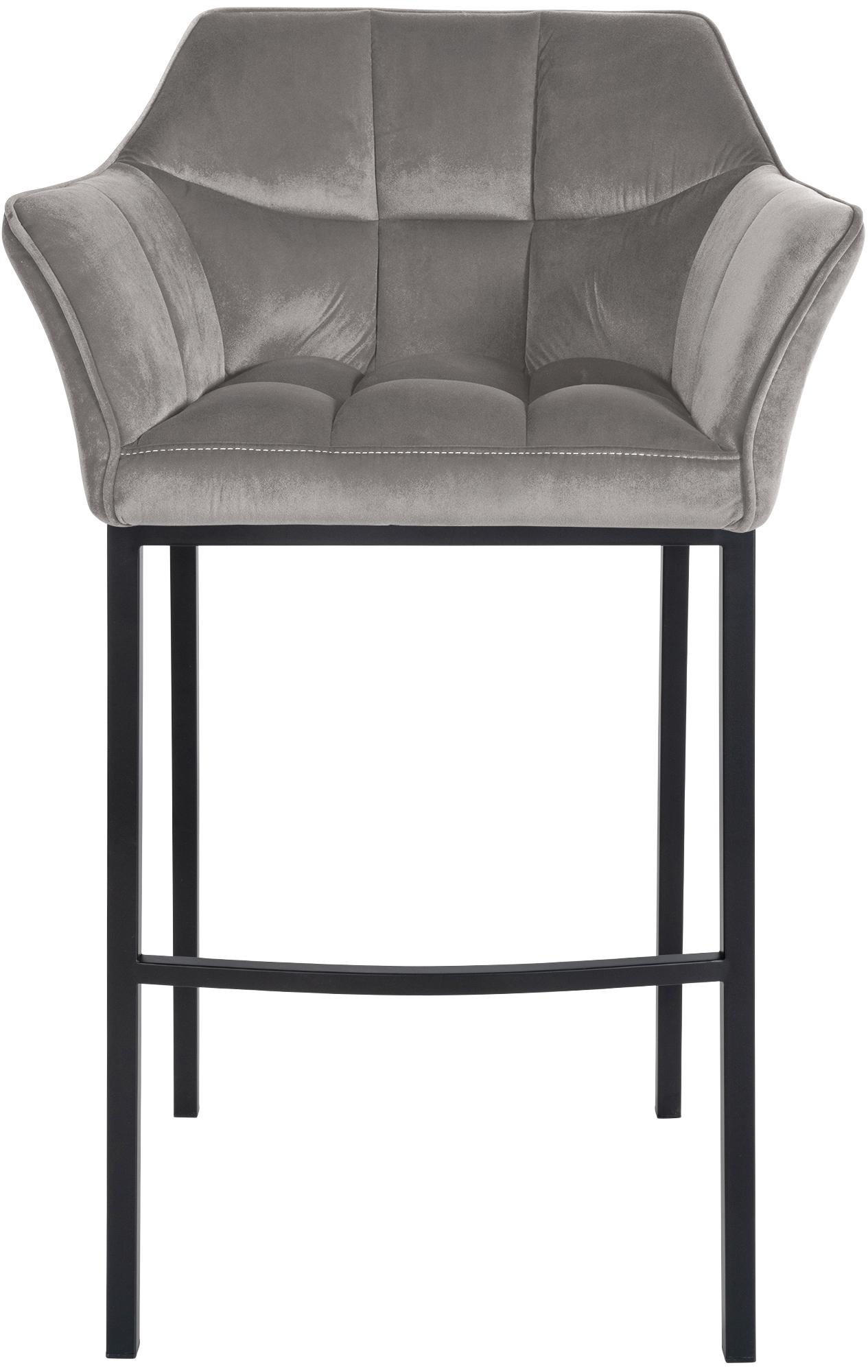 Set di 2 sgabelli bar Damaso in velluto con base a quattro gambe