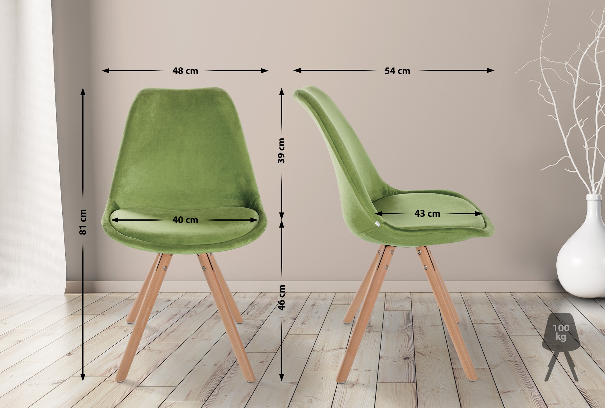 Set di 4 sedie Sofia Velvet