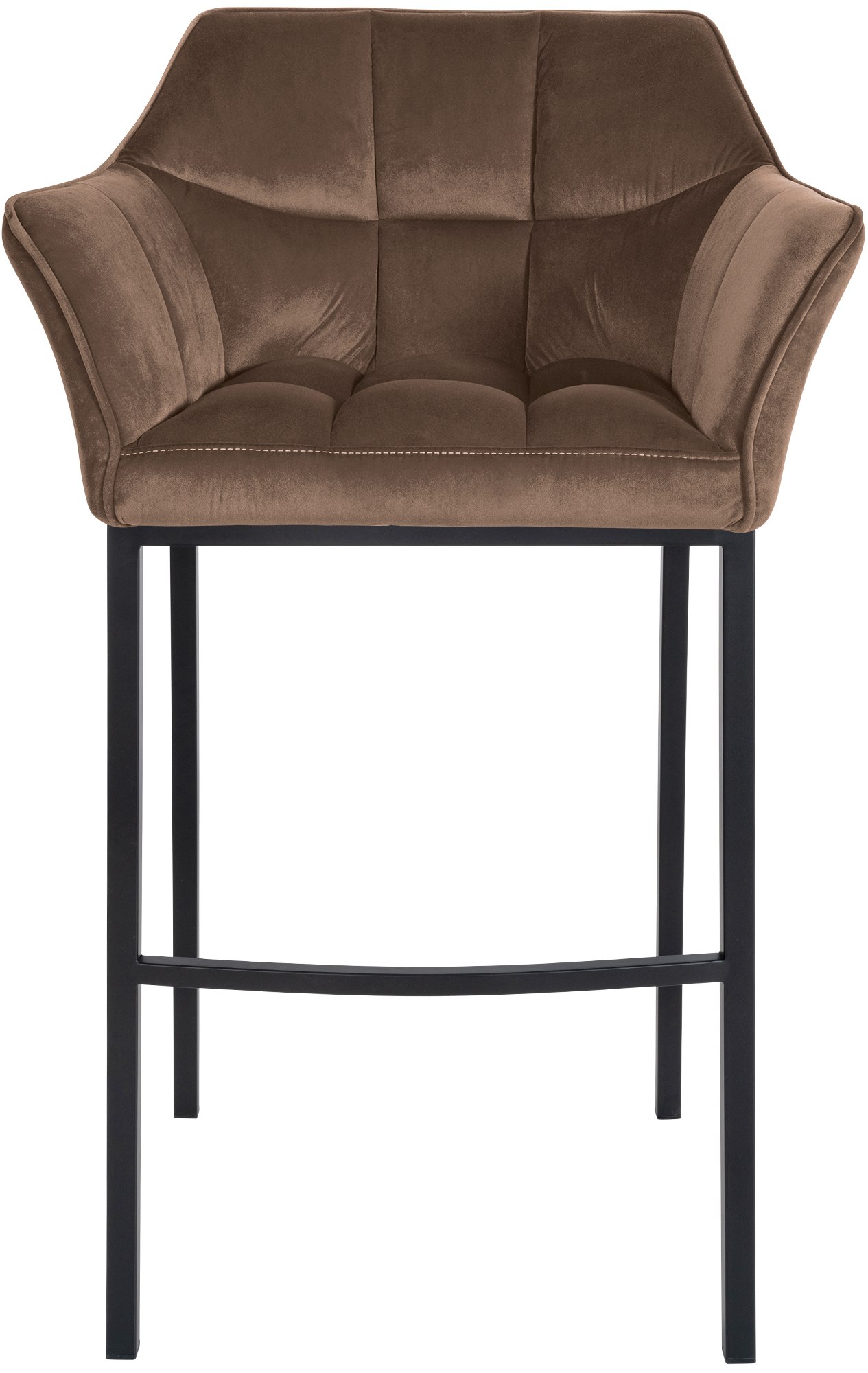 Set di 2 sgabelli bar Damaso in velluto con base a quattro gambe