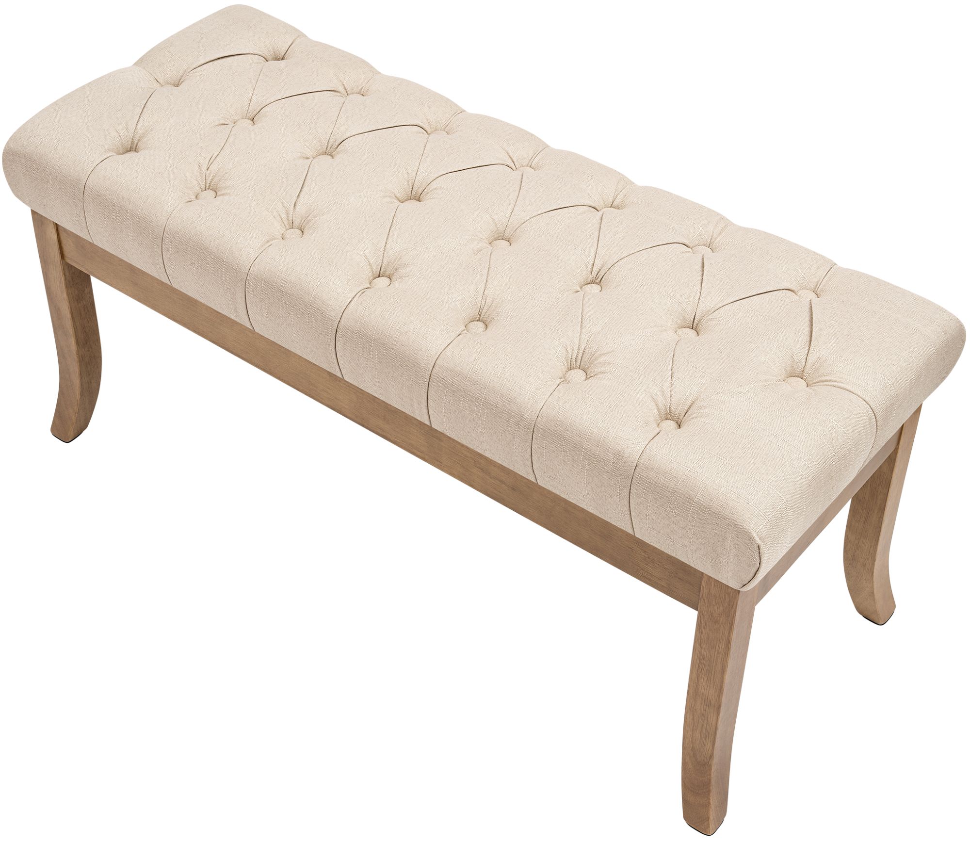 Panca design RAMSES in legno chiaro antico tessuto