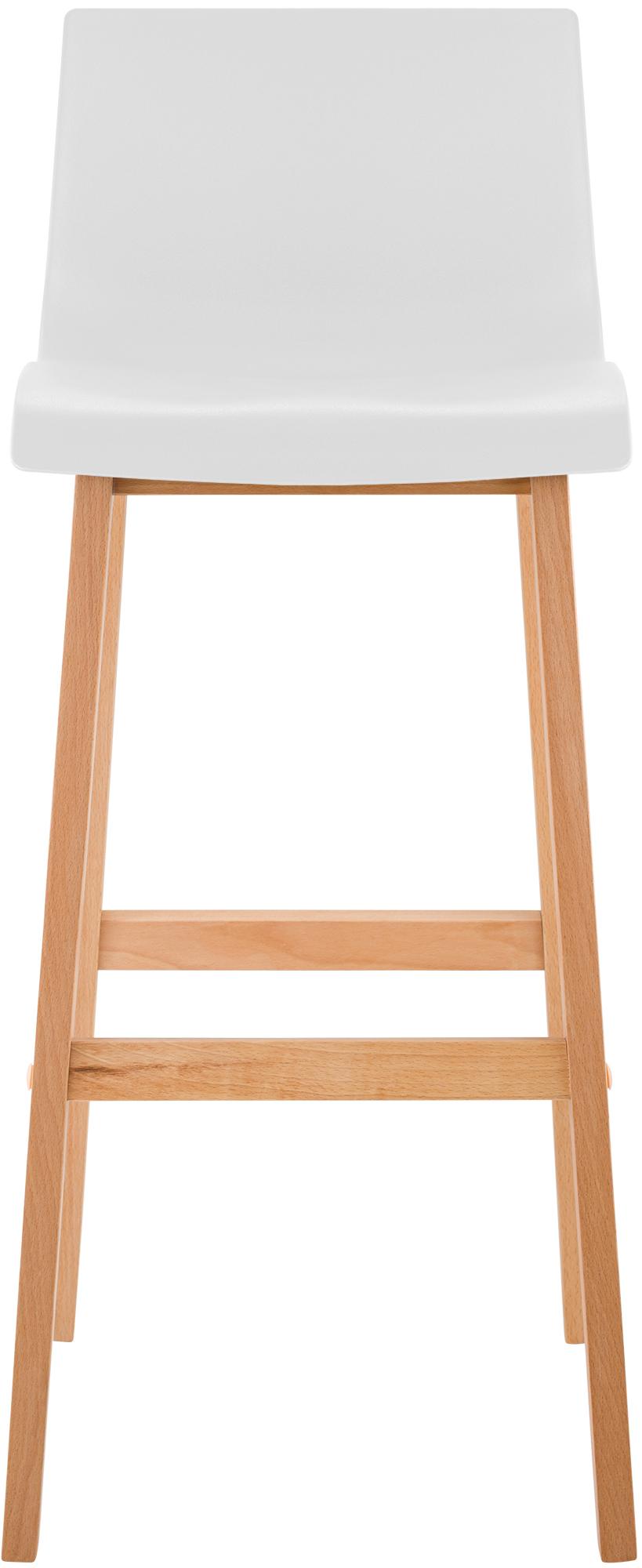 Sgabello da Bar Hover con Seduta in Plastica e Telaio in Legno Natura