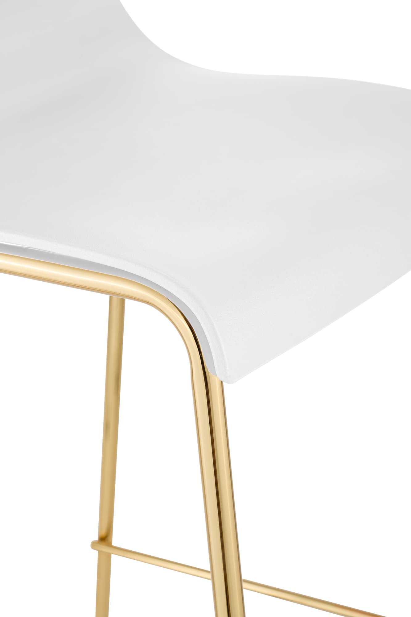 Sgabello da Bar Hover in Plastica, Telaio a Quattro Gambe in Oro