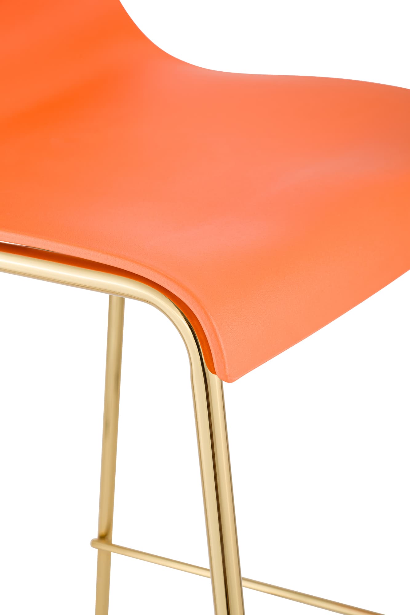 Sgabello da Bar Hover in Plastica, Telaio a Quattro Gambe in Oro