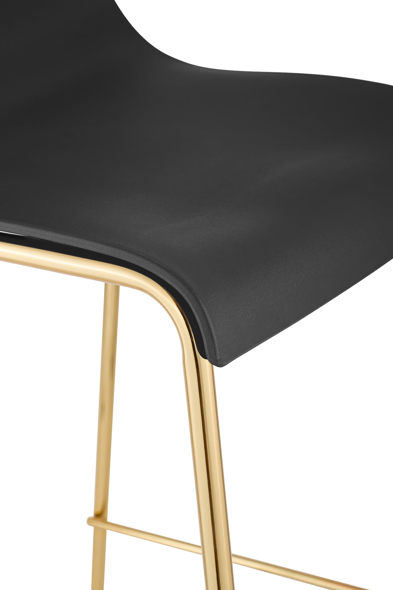 Set da 2 sgabelli da bar Hover in plastica con base a 4 gambe color oro