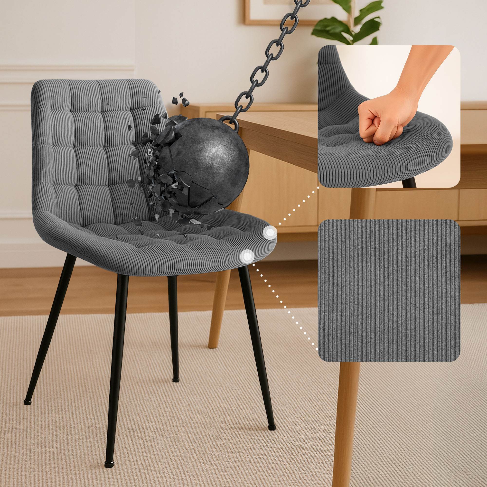 Sedia da pranzo Sardna Cord