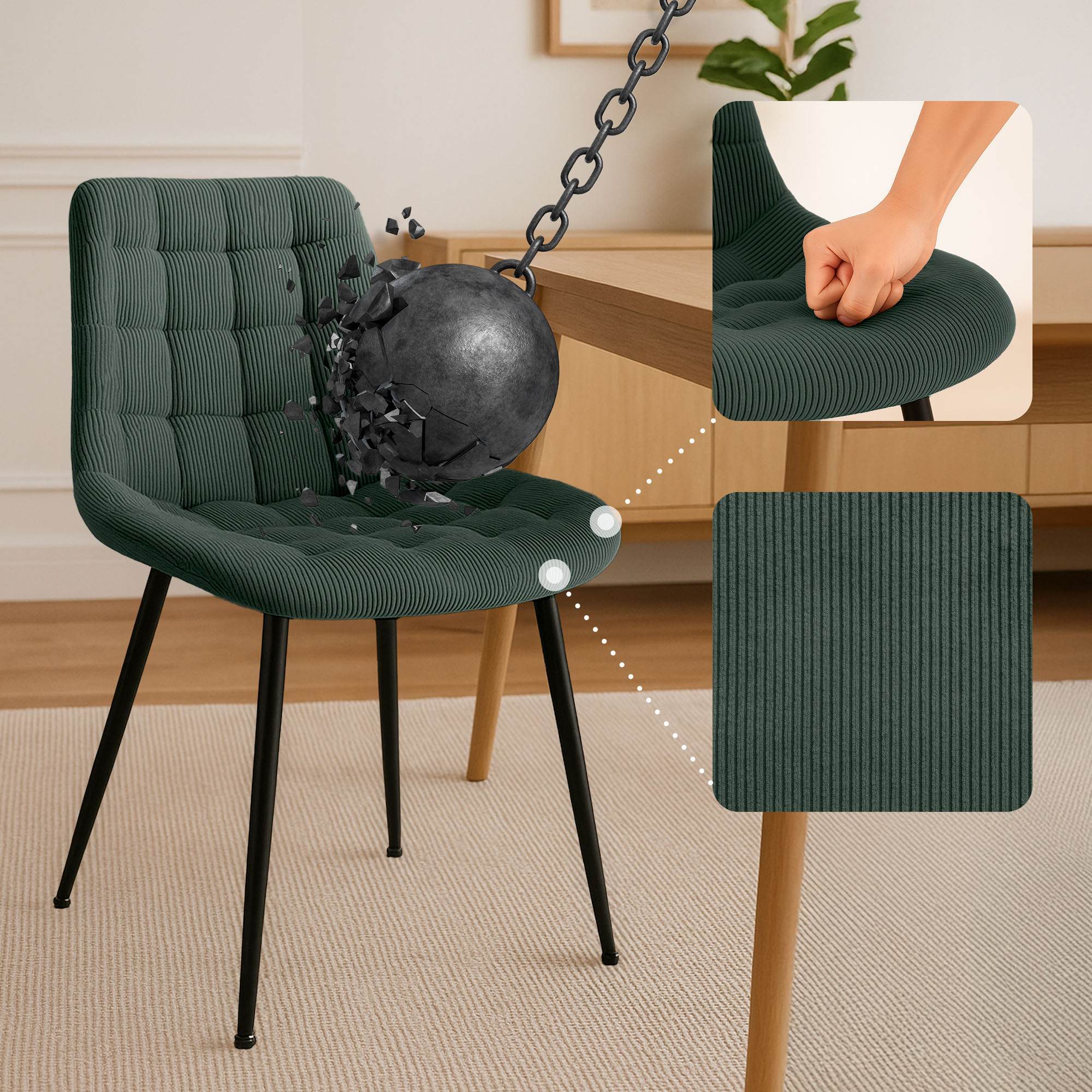 Sedia da pranzo Sardna Cord