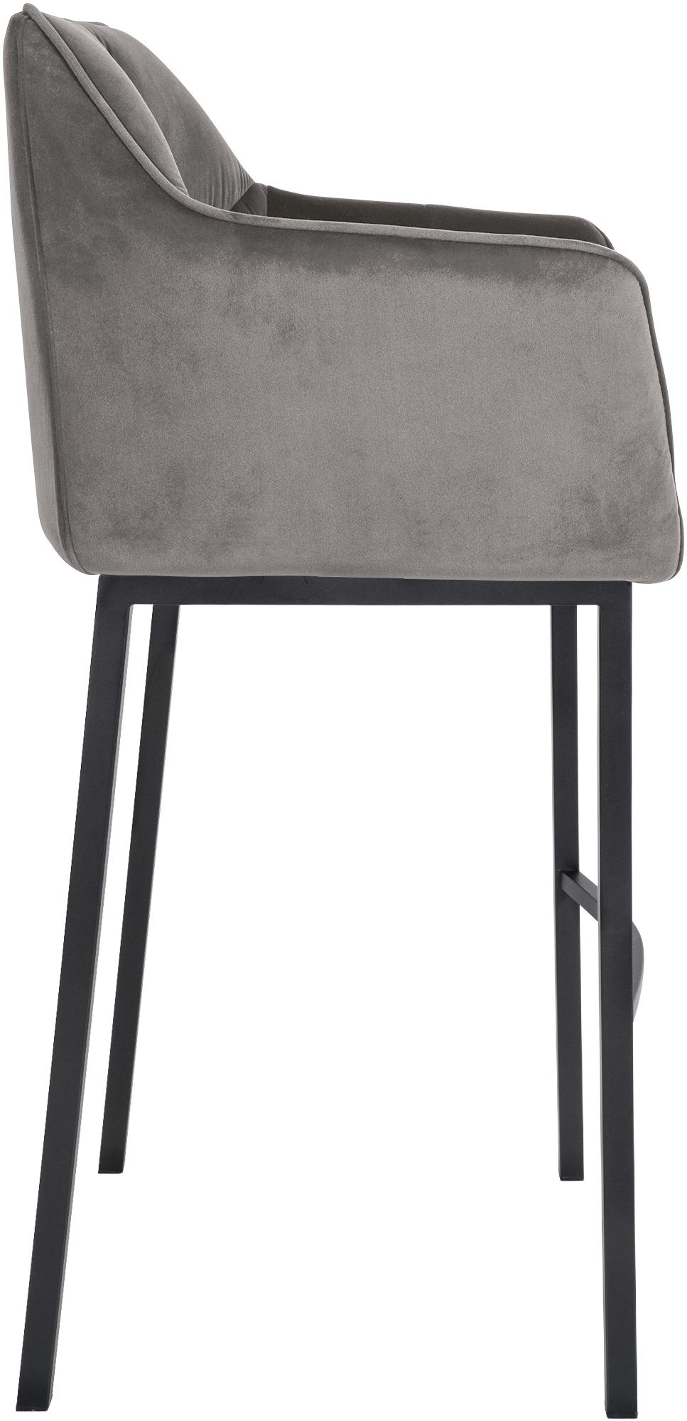 Set di 2 sgabelli bar Damaso in velluto con base a quattro gambe