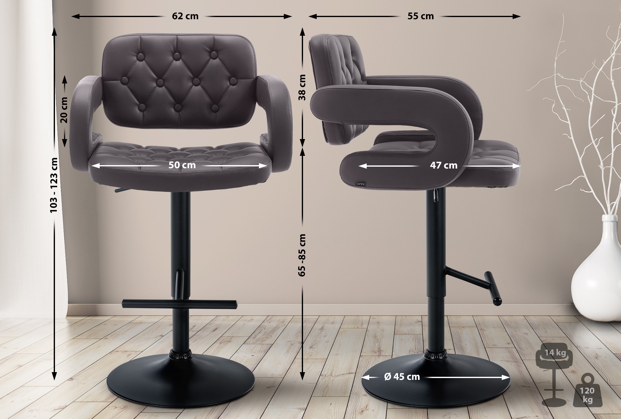Sgabello Dublin in similpelle
