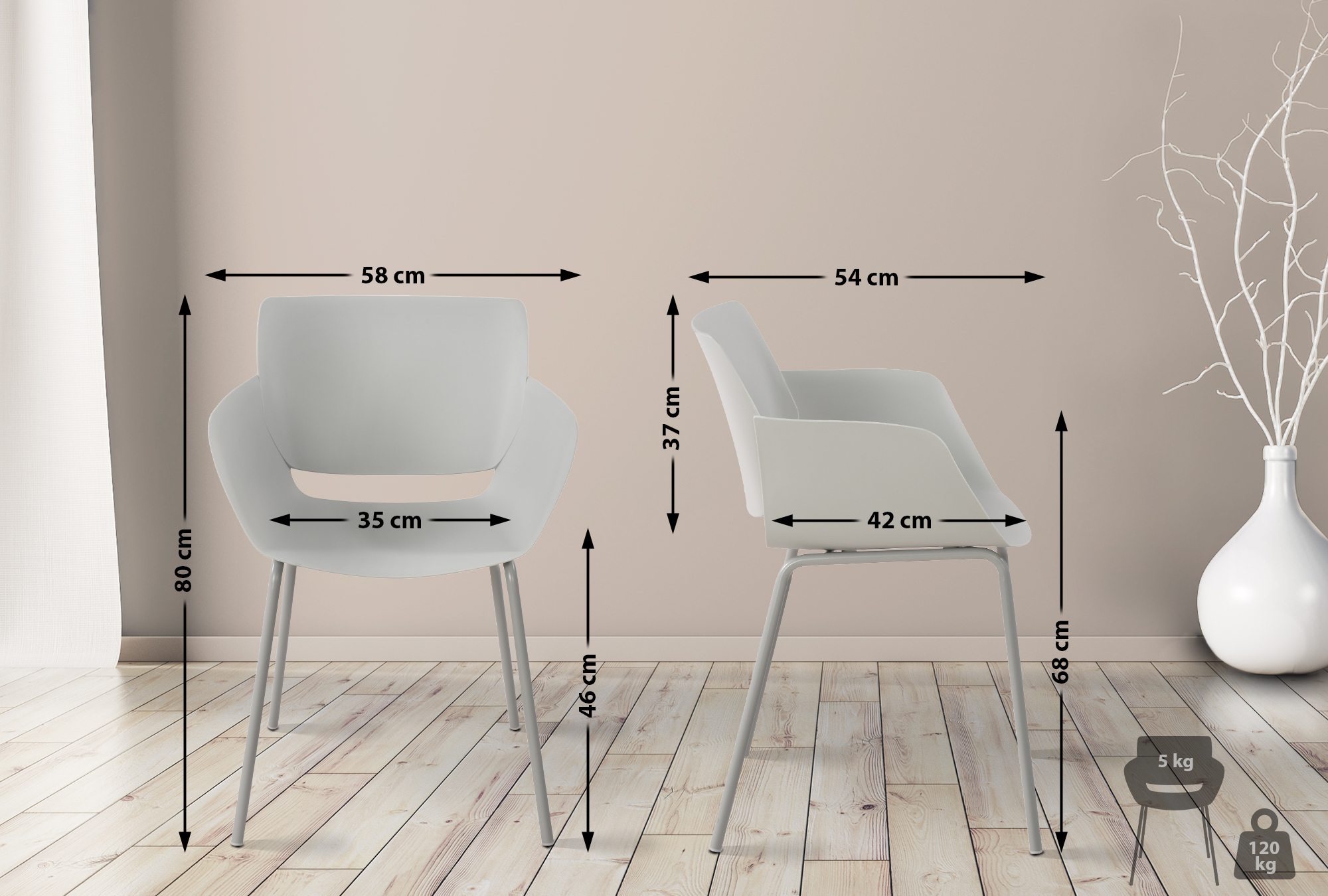 Set di 2 Sedie da Giardino Alpena