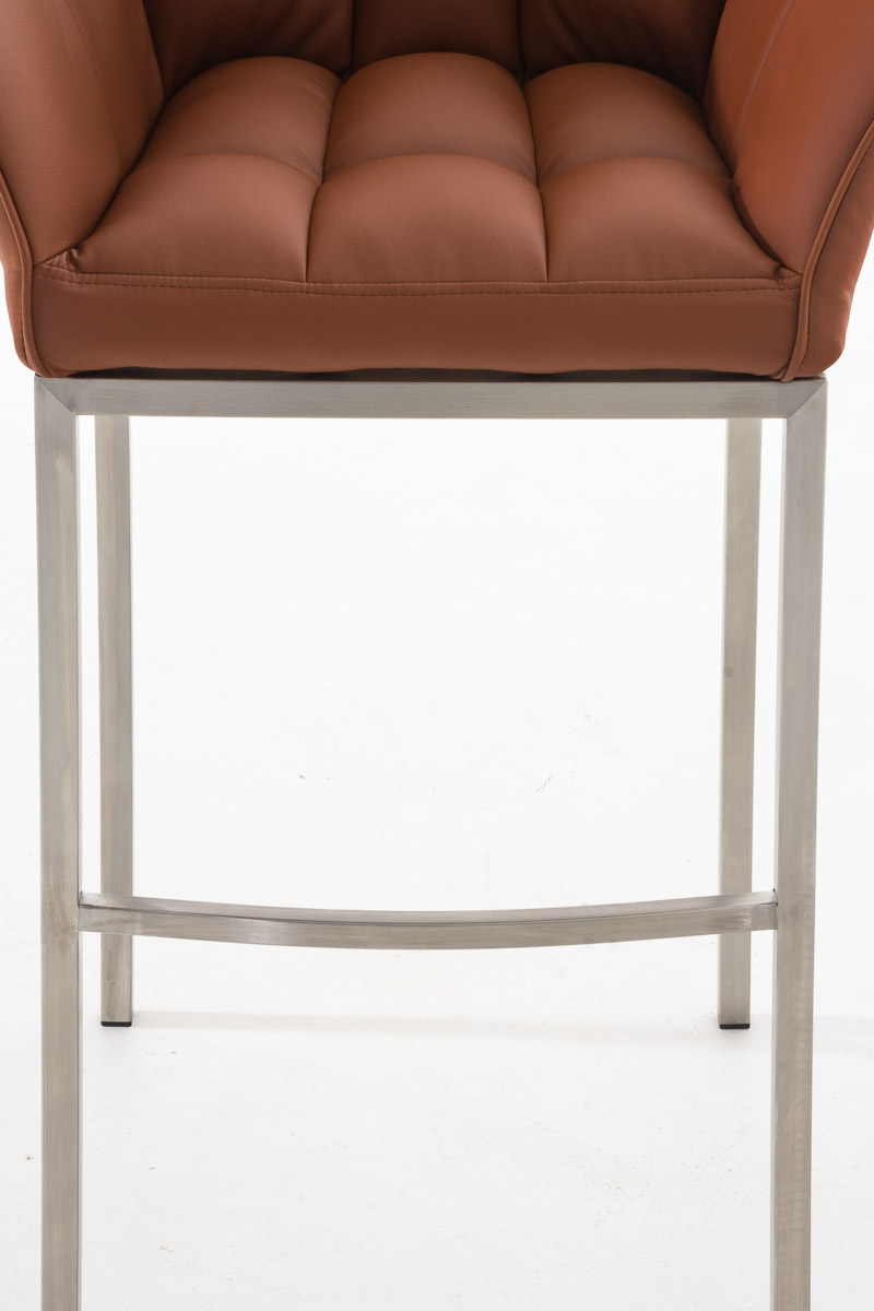 Sgabello da Bar Damaso in Similpelle con Base a Quattro Gambe