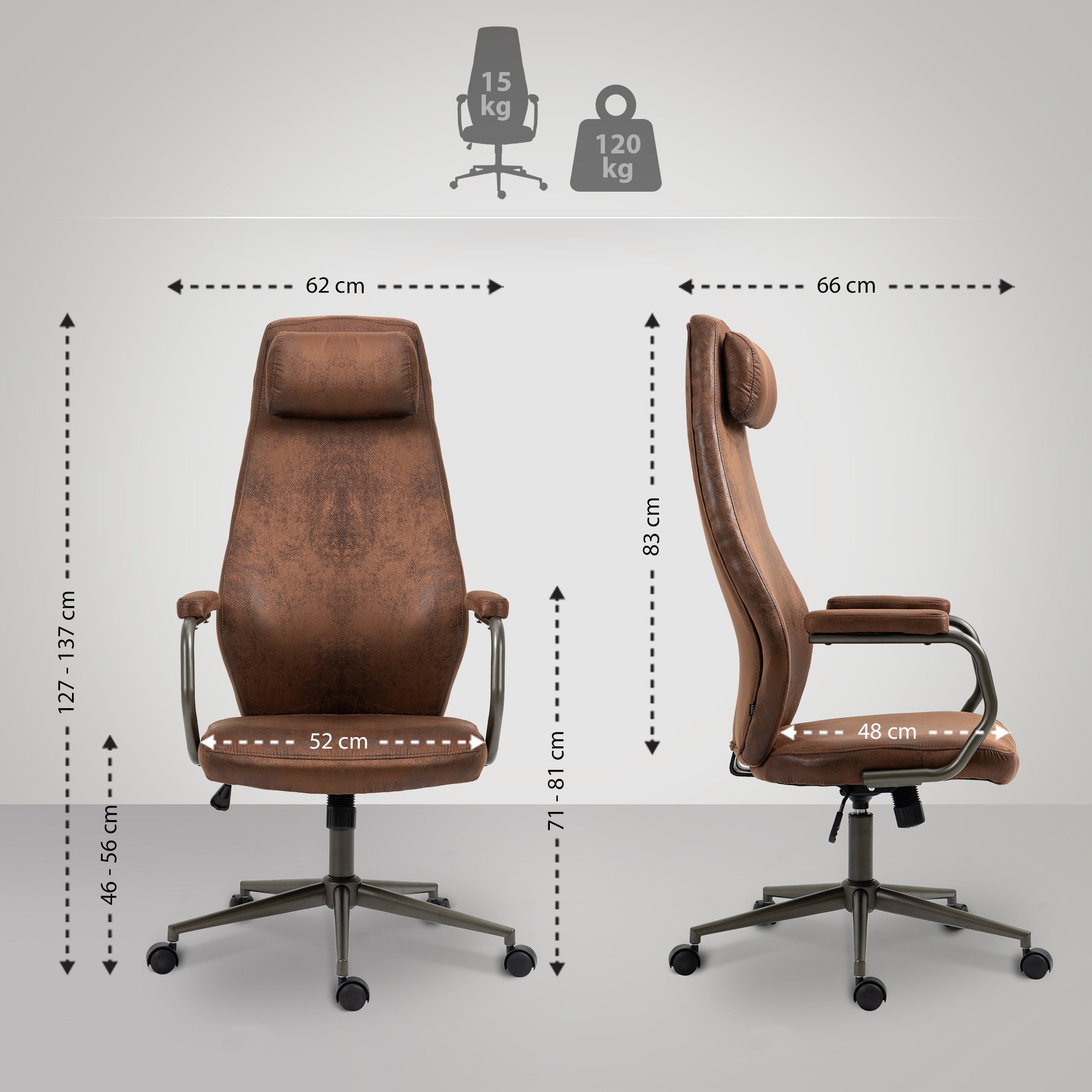 Sedia da ufficio Pocatello Industrial Loft Stile antico