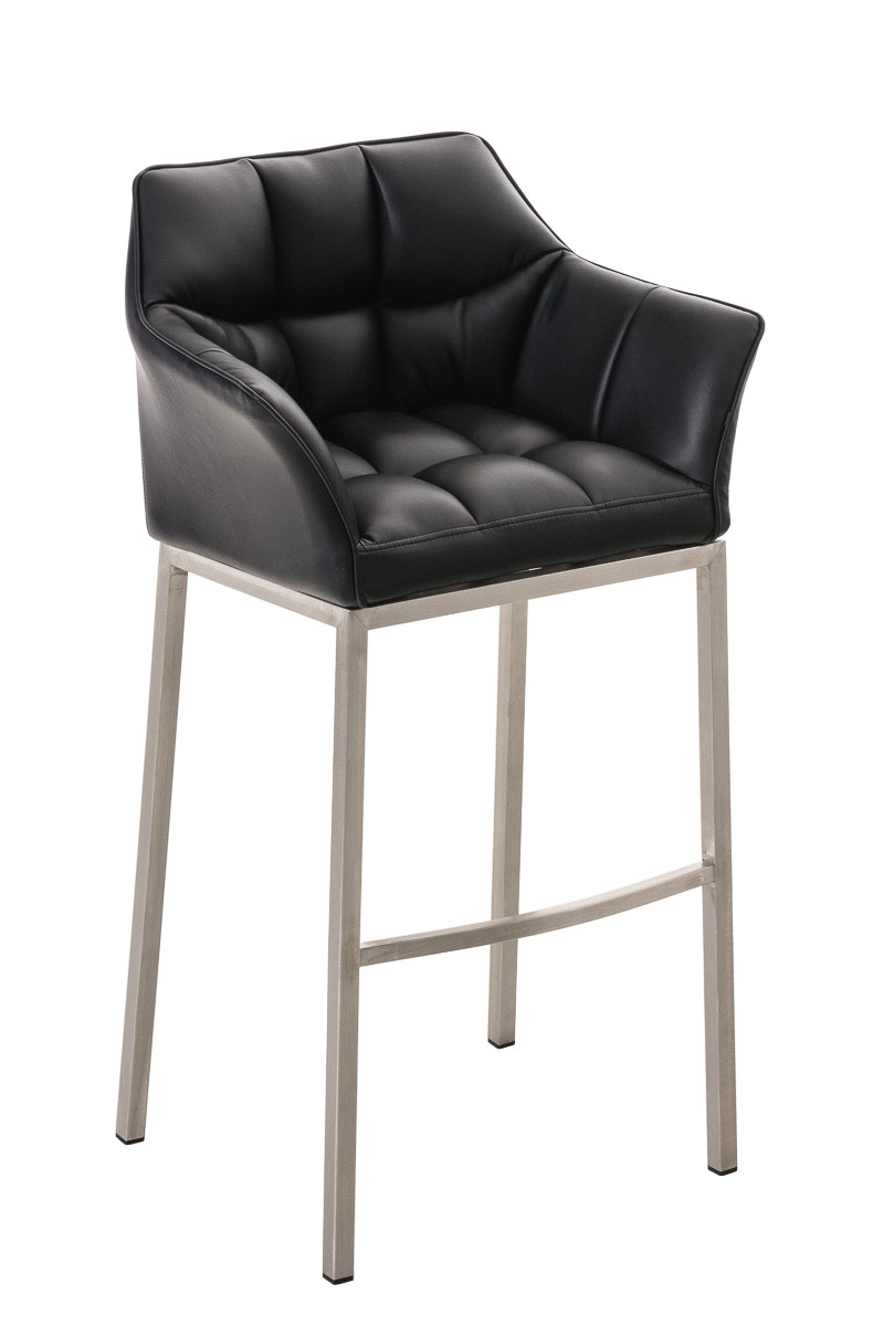 Sgabello da Bar Damaso in Similpelle con Base a Quattro Gambe