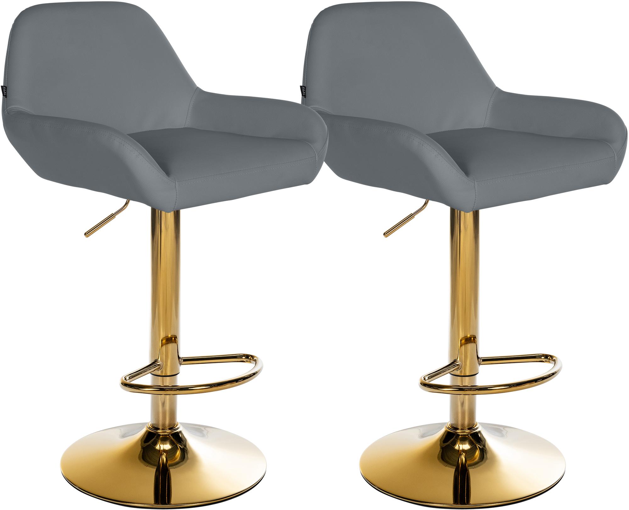 Set di 2 sgabelli da bar Braga in ecopelle oro