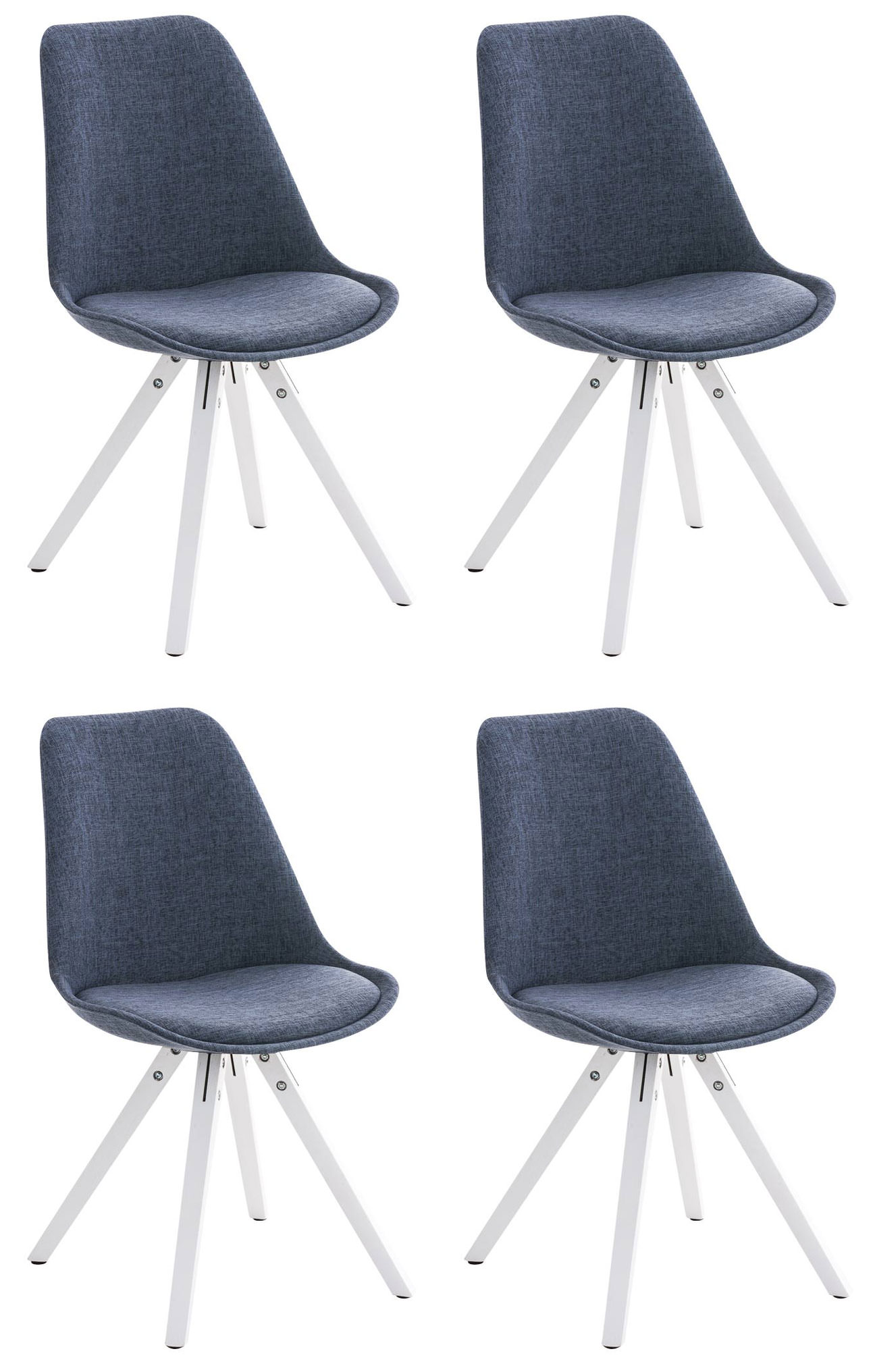 Set di 4 sedie quadrate in tessuto Pegleg