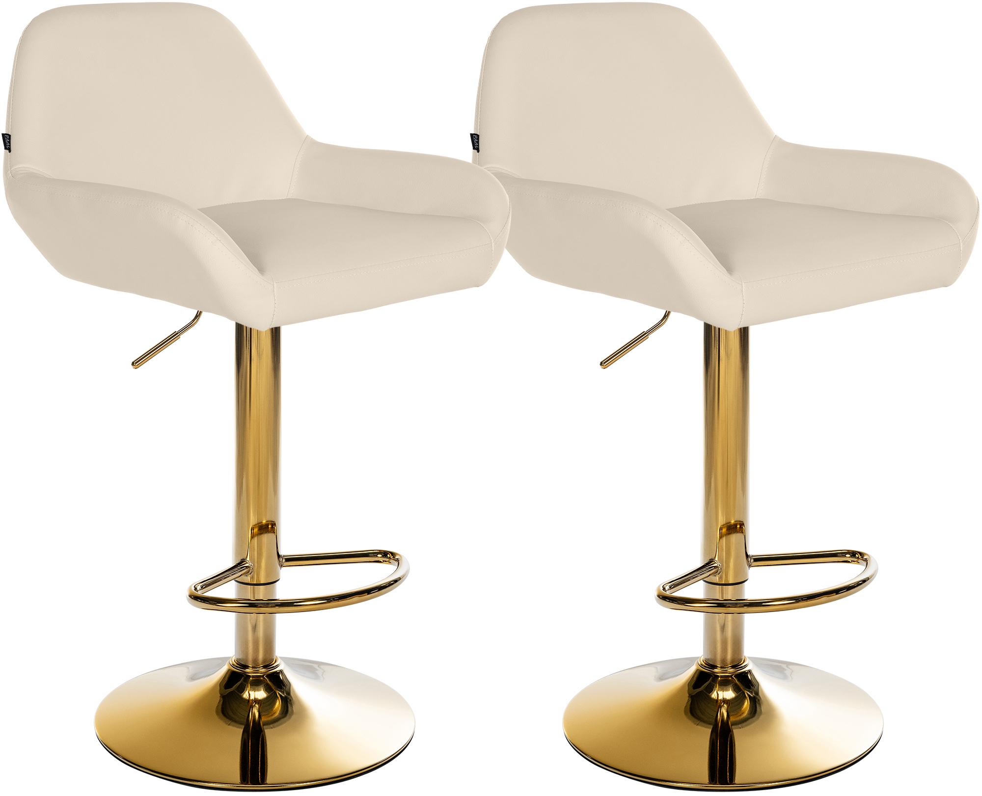 Set di 2 sgabelli da bar Braga in ecopelle oro