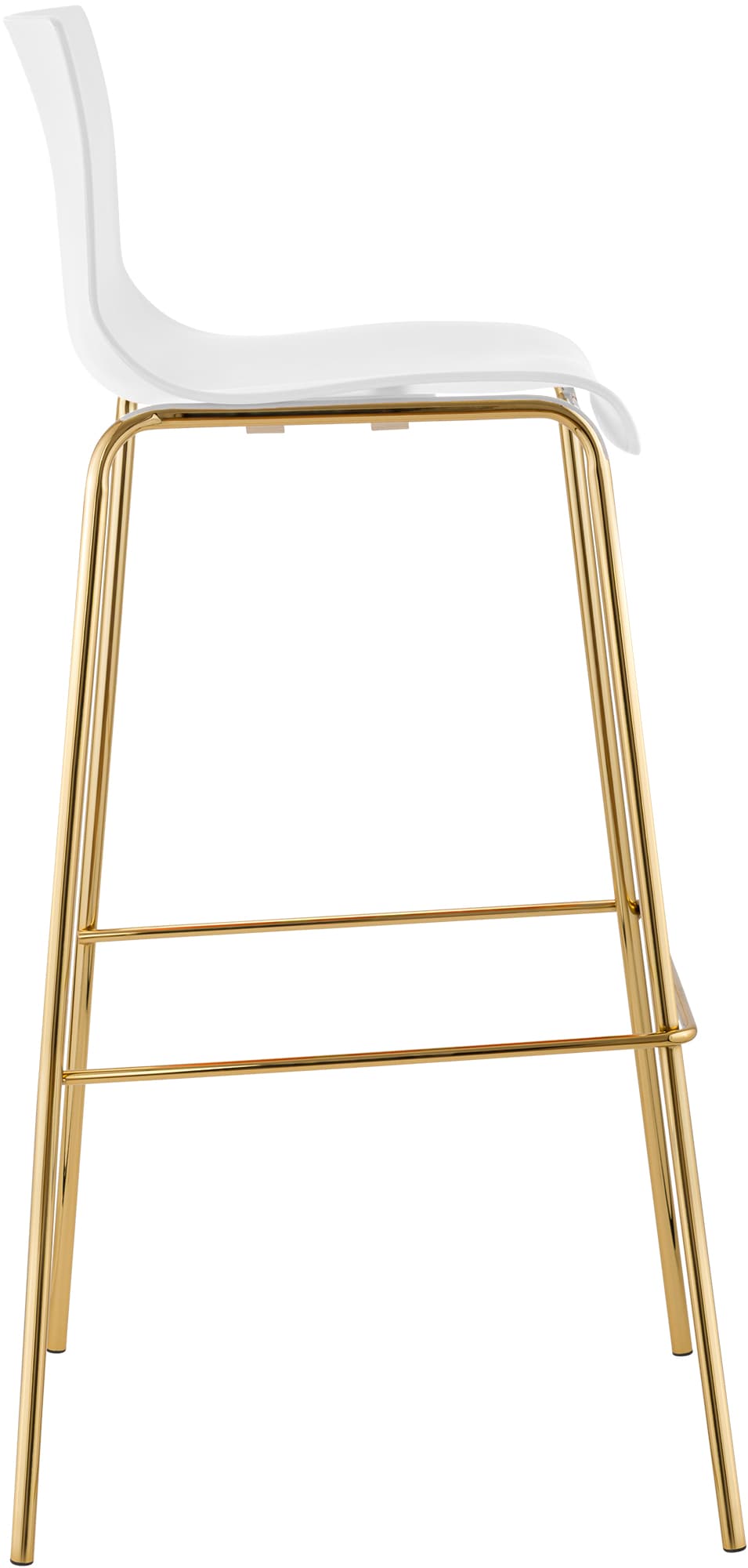 Sgabello da Bar Hover in Plastica, Telaio a Quattro Gambe in Oro
