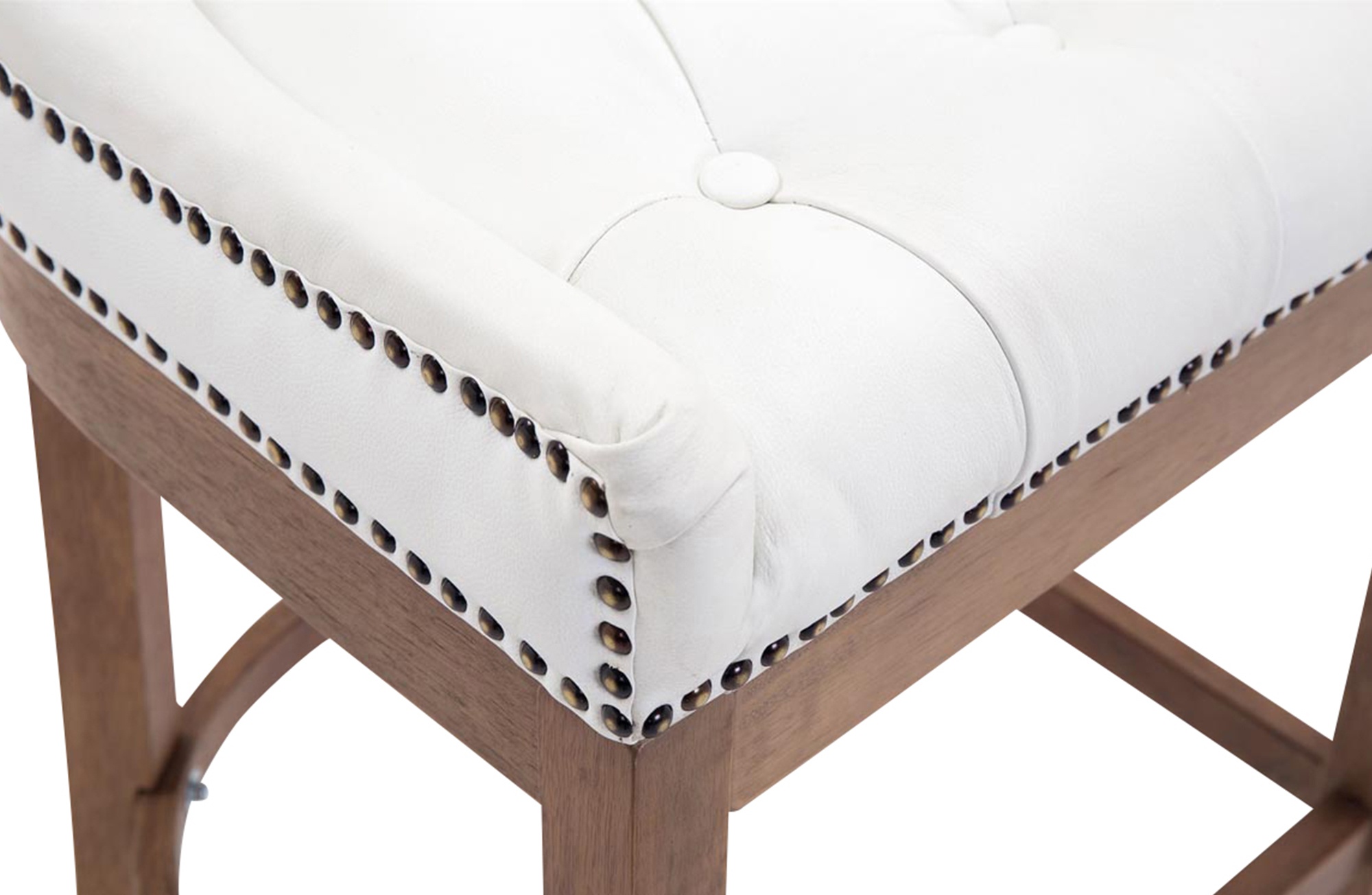 Sgabello Lakewood vera pelle antico-chiaro